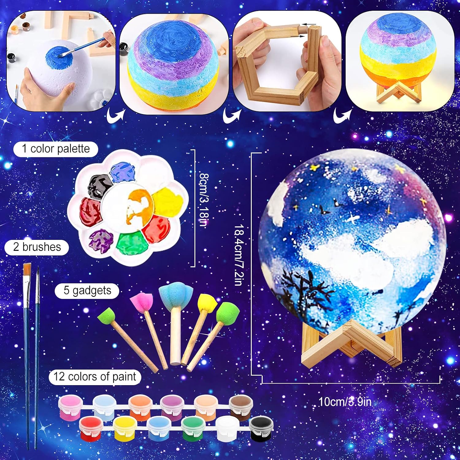 Detalle 2 de Gytera Mond Lampe Bastelset 12 cm