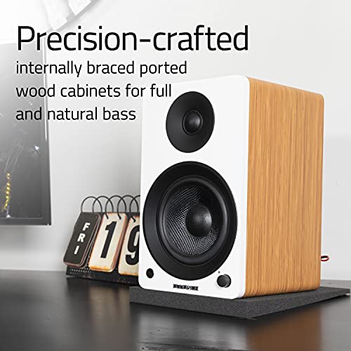 Detalle de Fluance Ai41 altavoces estéreo 2.0 de estantería con amplificador 90 W y Bluetooth 5 (Nogal natural)