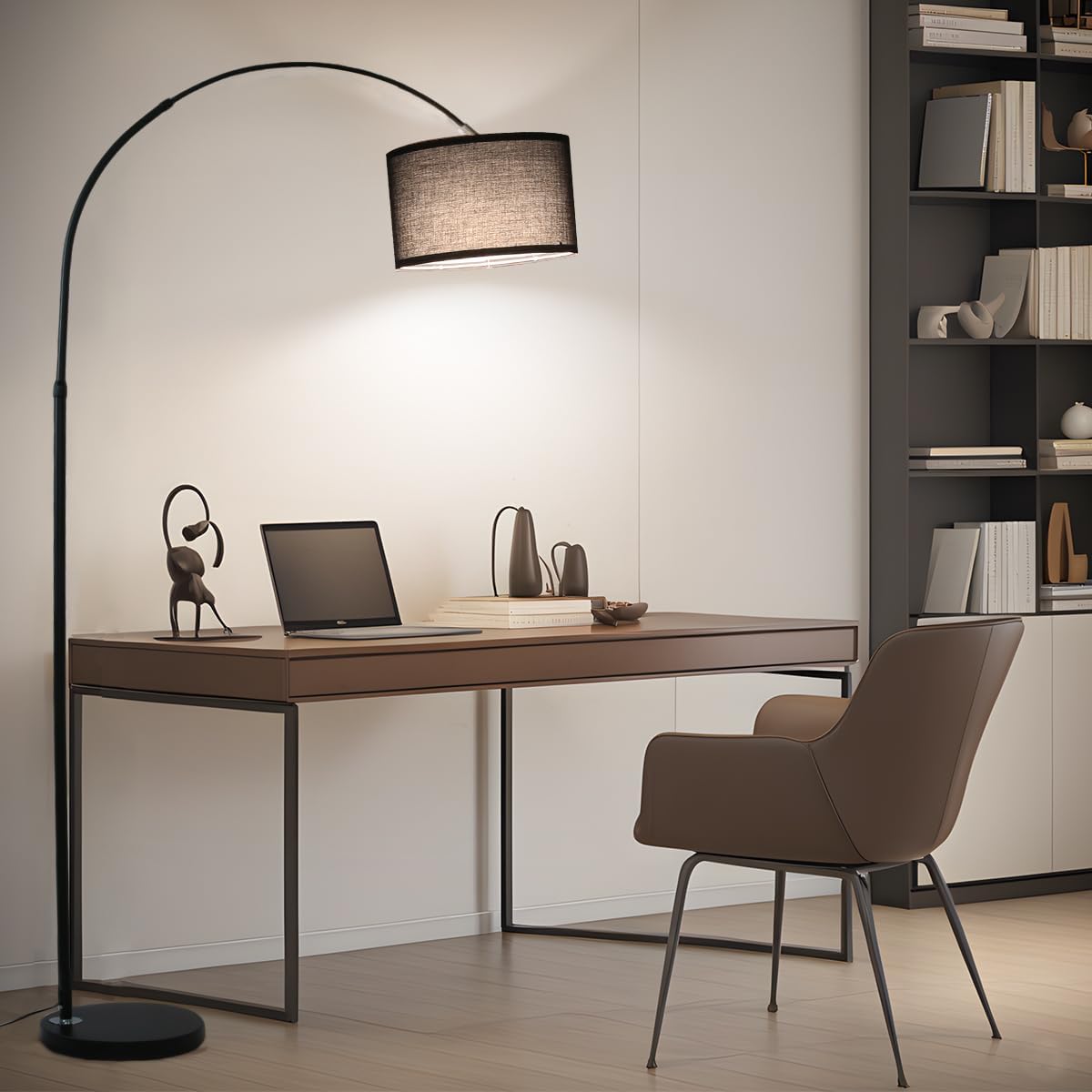 Detalle de ANTNELICHT LUNA Lampada da Terra ad Arco Vintage – Luce calda, design nordico e controllo a pedale