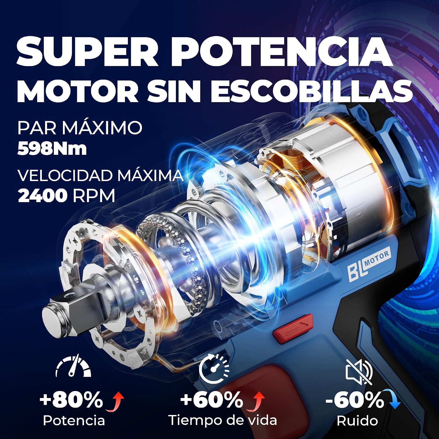Detalle 2 de Dong Cheng 18V llave de impacto 598