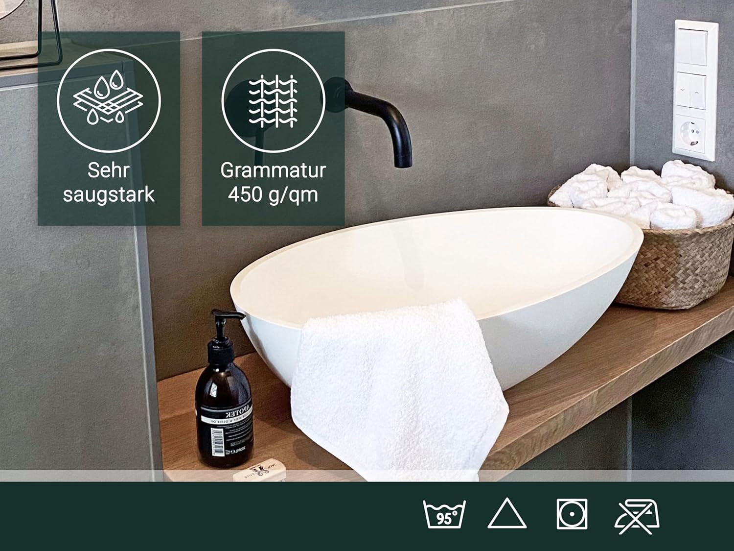 Thumbnail 3 de ZOLLNER Gästehandtücher 10er Set 30x50 cm