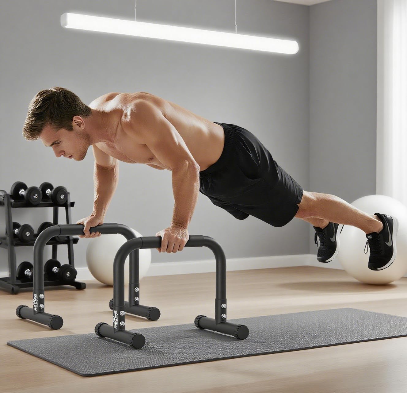 Detalle de RELIFE Dip Station – verstellbare Dip Bar und Parallettes für Calisthenics (36 cm Hoch)