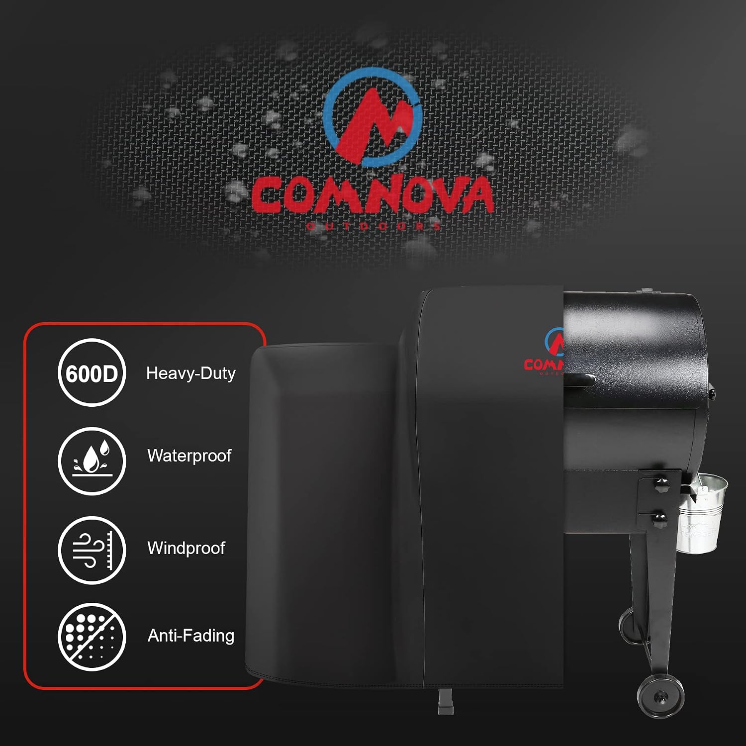 Detalle de M COMNOVA OUTDOORS COGC-TRG-20S-BLK Grill Cover, 600D Oxford, Waterproof