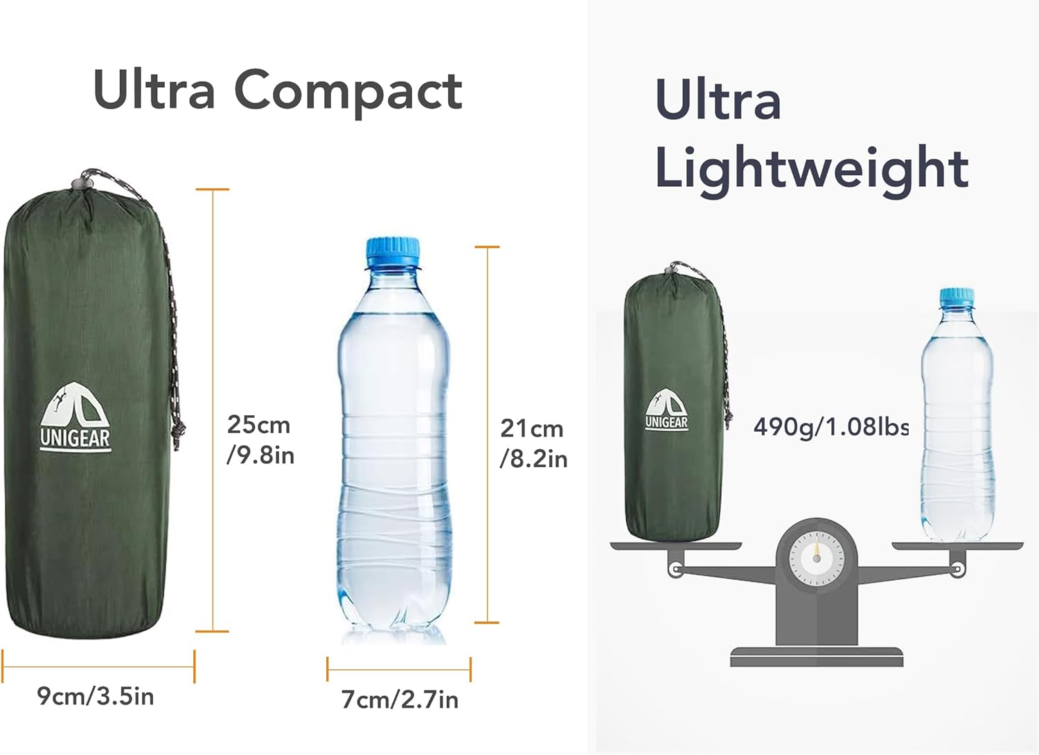 Detalle de Unigear 500g ultraleichte Isomatte – kompakt, wasserdicht und rutschfest für Outdoor-Abenteuer