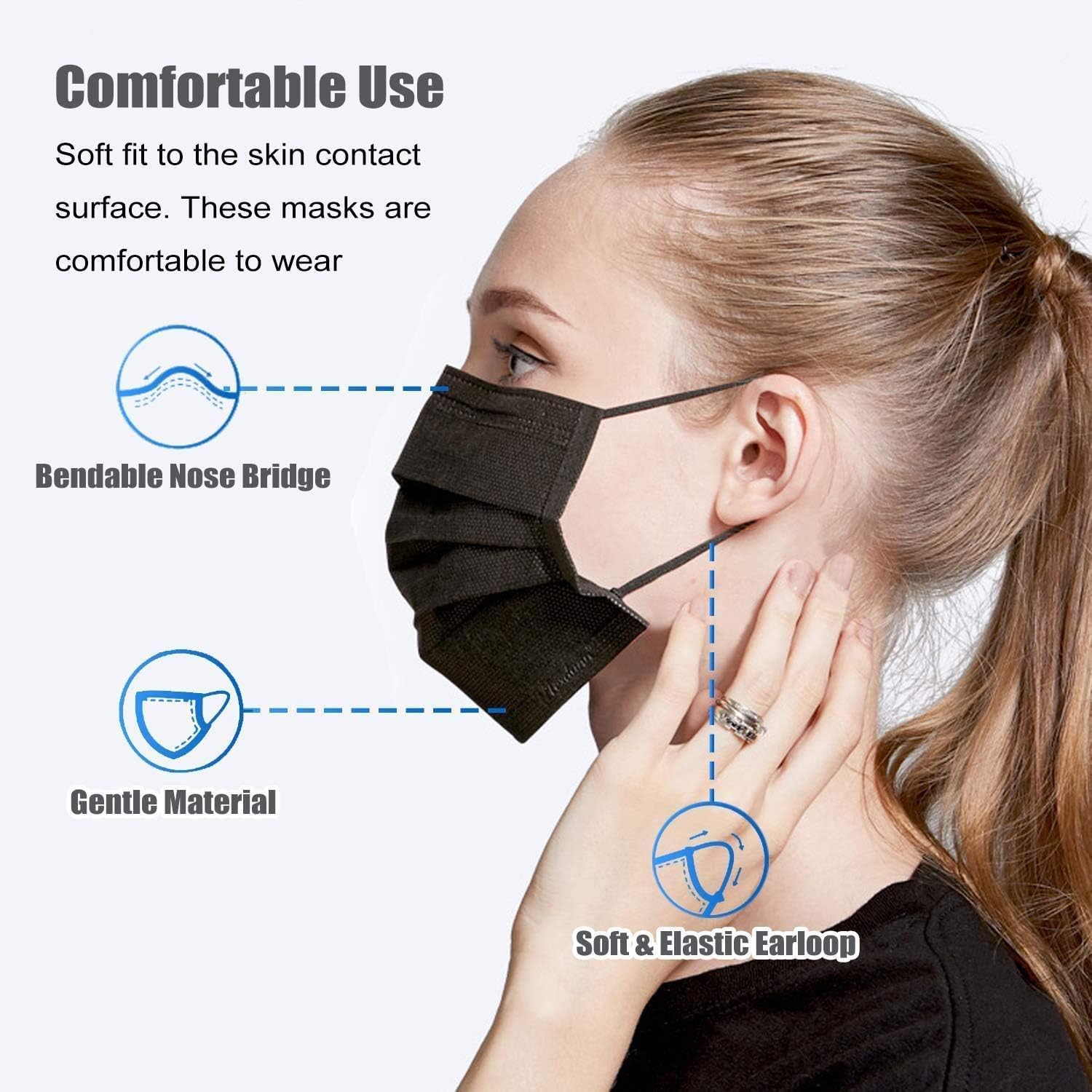 Detalle de LEMENT 100 Pcs Disposable 3‑Ply Face Masks 😷