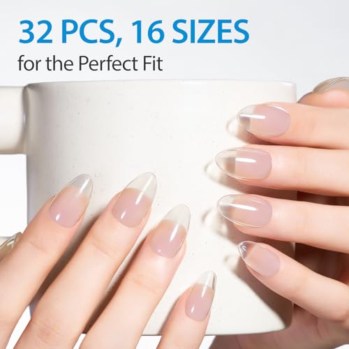 Thumbnail 1 de Makartt Gel Nail Wraps – 32pcs, 16 Sizes, Long-Lasting Gel Nail Stickers (Clear)