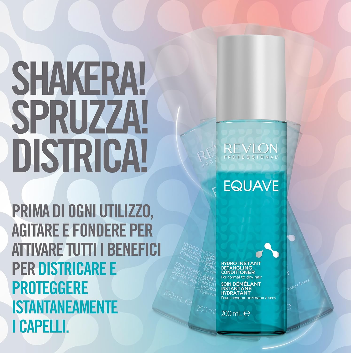 Detalle de Revlon Professional Equave Hydro Bi-Phase Detangling Conditioner – Balsamo senza Risciacquo per Capelli Normali/Secchi 200 ml