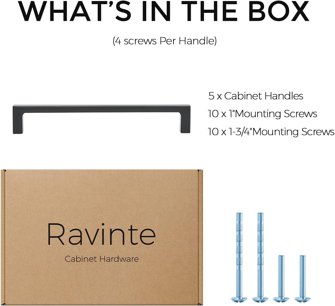 Thumbnail 4 de Ravinte J100XFX160HS5 Matte Black Cabinet Pulls, 6-1/4-Inch, 5-Pack