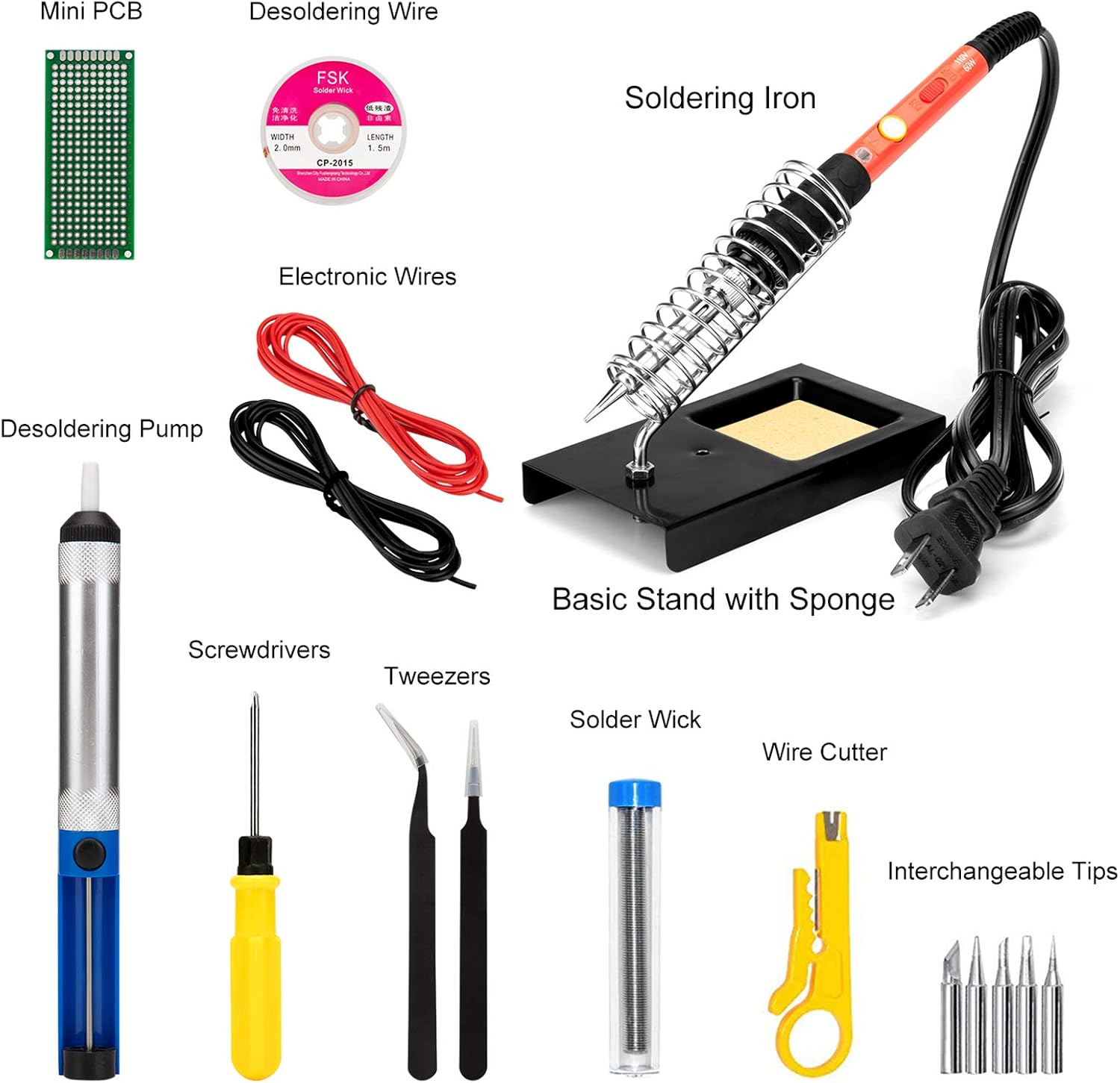 Thumbnail 2 de Q-MING 791300515966 60W Soldering Iron Kit, Adjustable Temperature, Ceramic Core