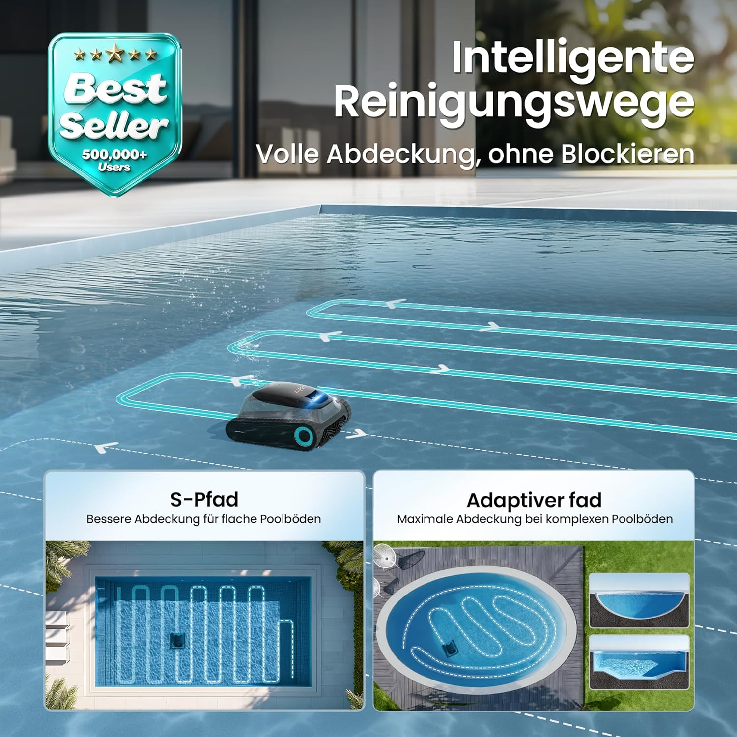 Thumbnail 1 de (2026 Upgrade) AIPER Scuba S1 Poolroboter für Boden & Wasserlinie mit App-Steuerung