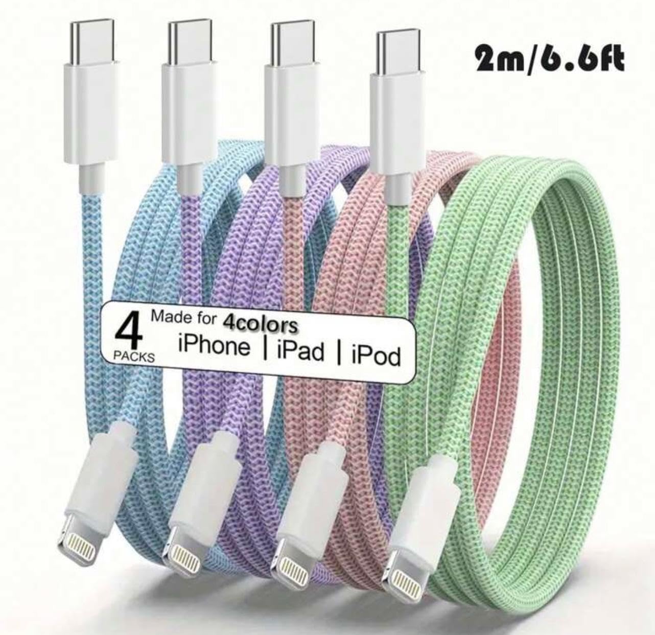 Thumbnail 1 de KK KENIK USB-C to USB-C Charger Cable (Nylon Braided) – Fast Charge up to 60W, 2m