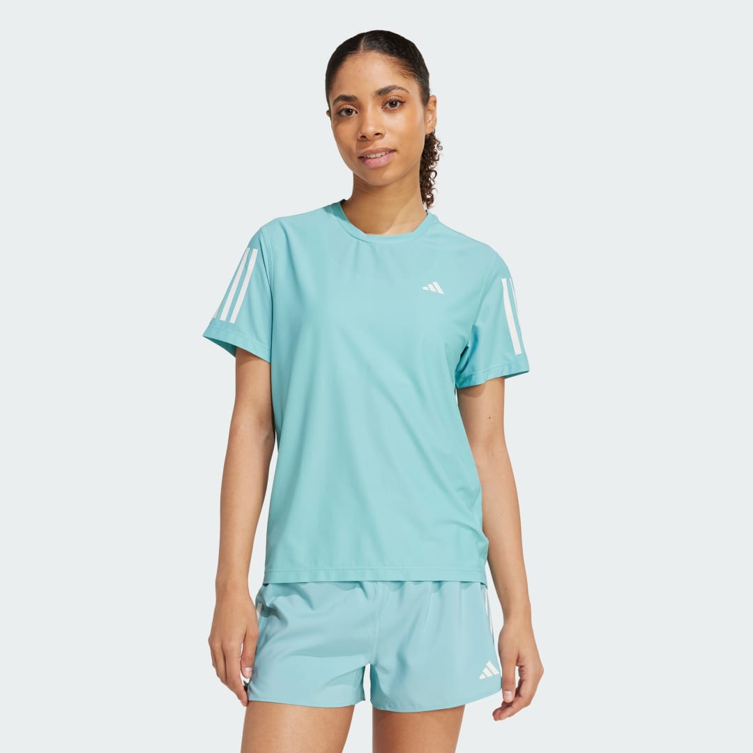Detalle de Camiseta Own The Run de Adidas – Turquesa