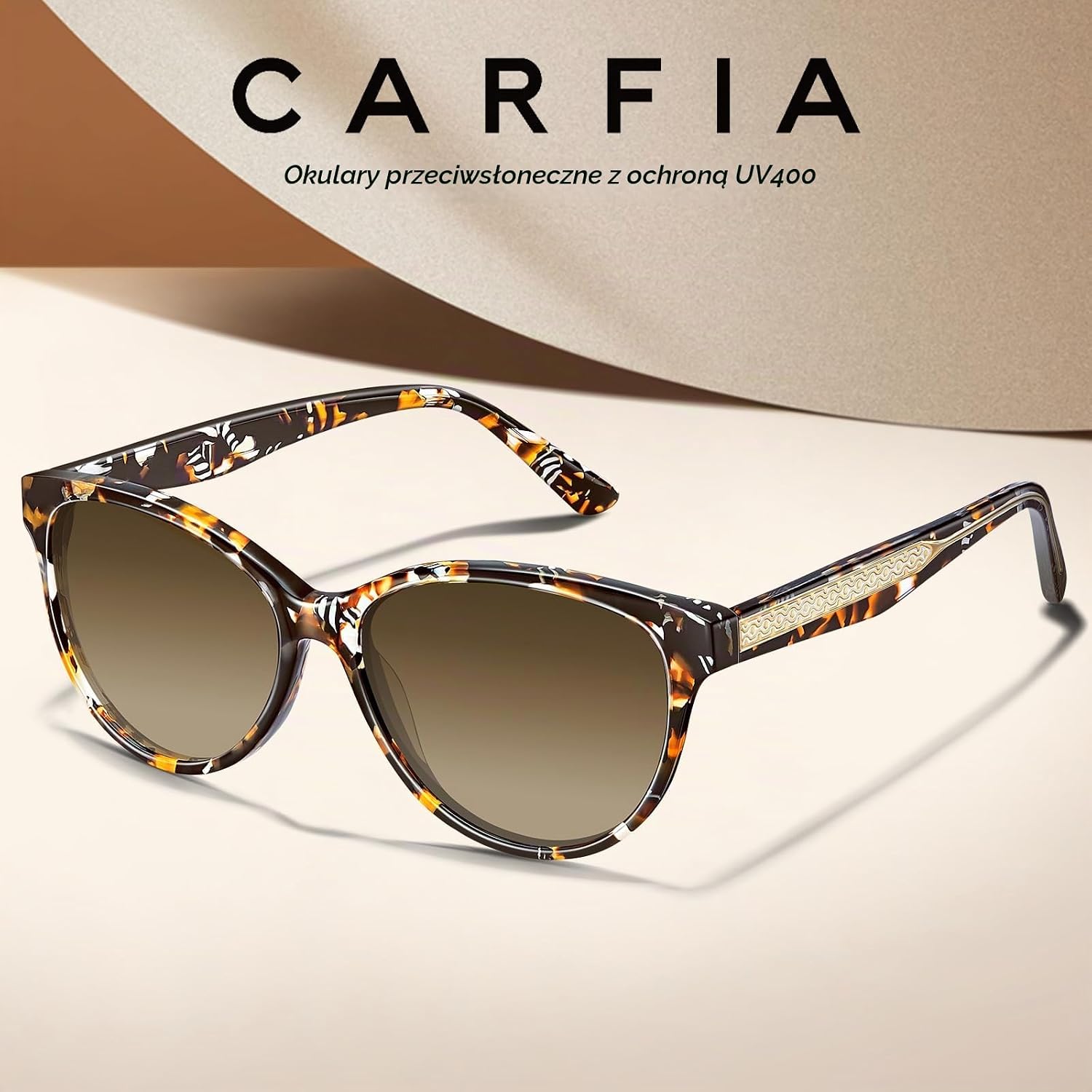 Detalle 2 de CARFIA damskie okulary przeciwsłoneczne lustrzane, polaryzacyjne UV400