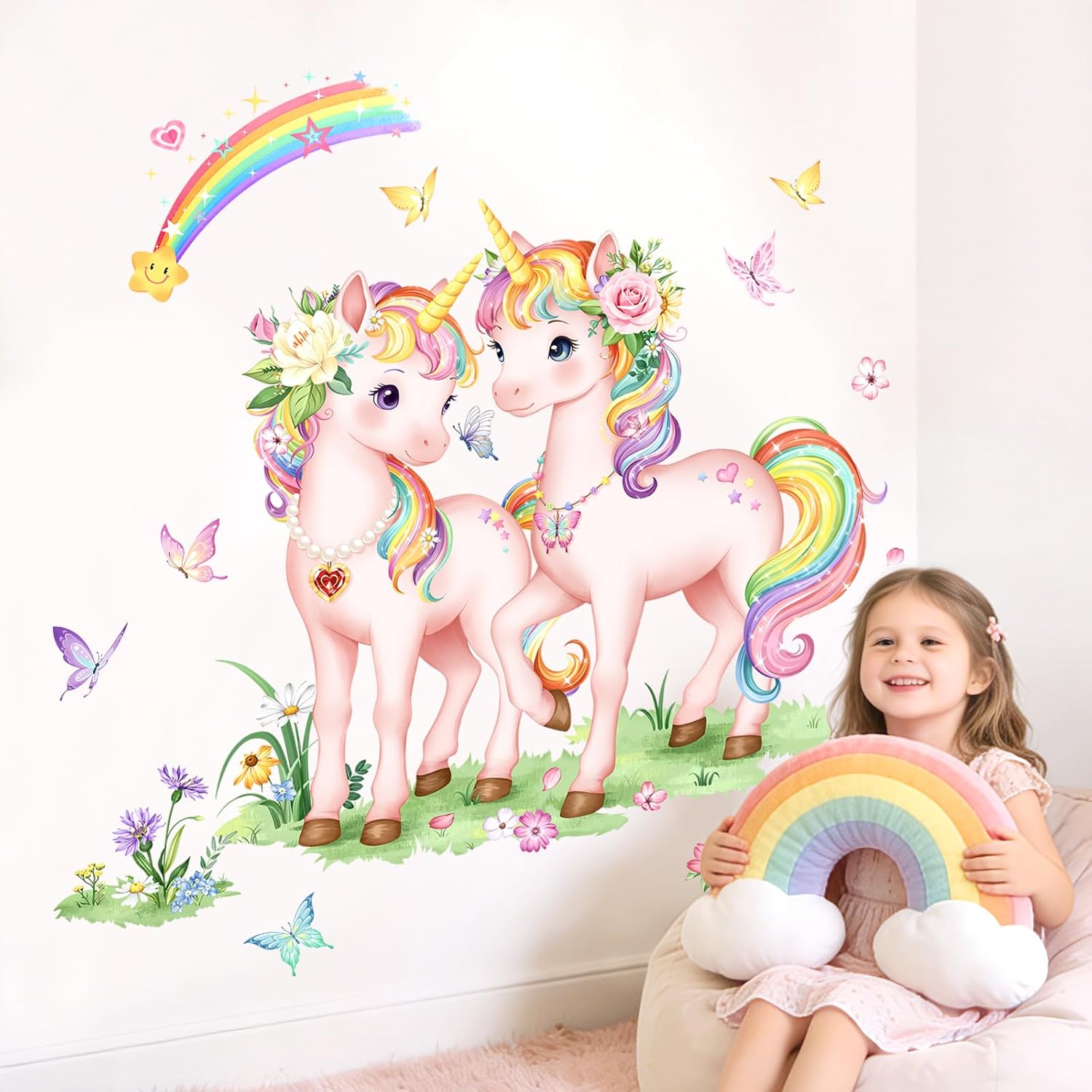 Thumbnail 6 de Tanlaby Unicorn Castle Wall Decals: Fairy-Tale Room Decor for Nursery and Bedroom