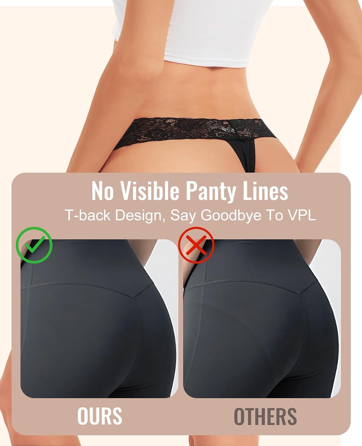 Thumbnail 3 de Sunm Cotton Thong with 3-Inch Lace Waistband