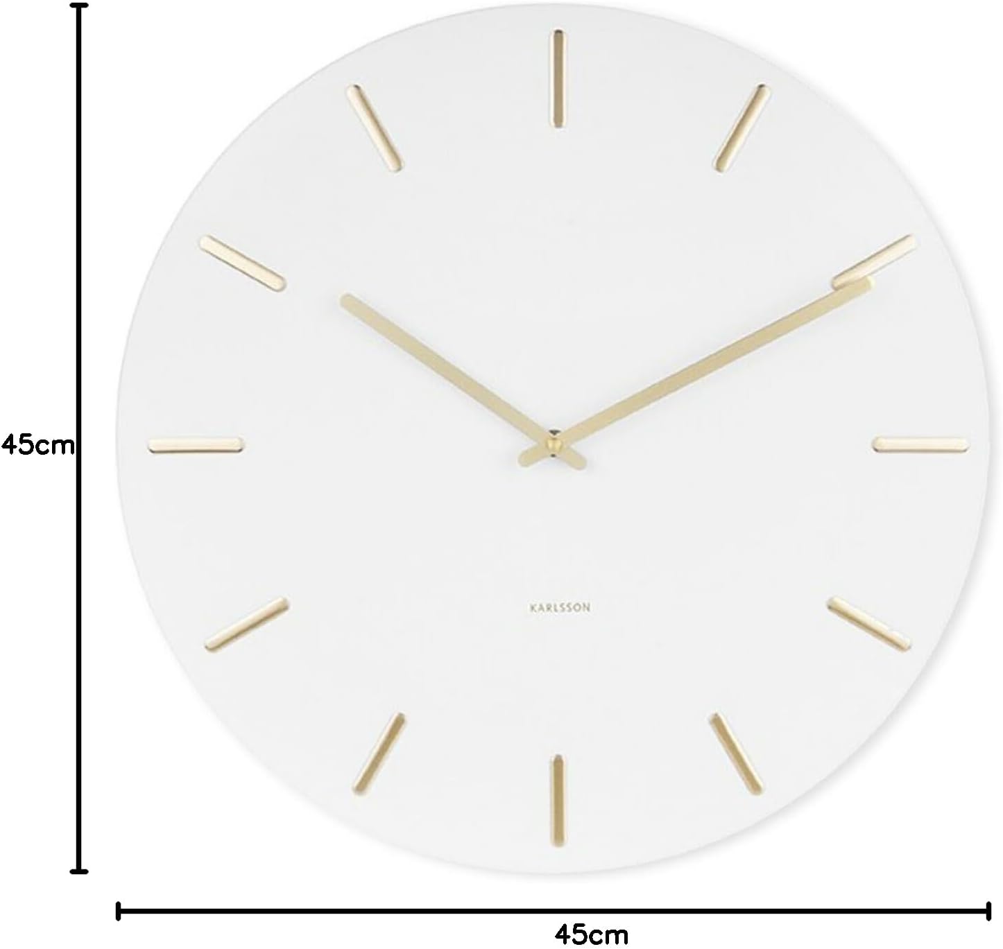 Detalle de Karlsson KA5716WH – cichy zegar ścienny 45 cm, biały, metalowy