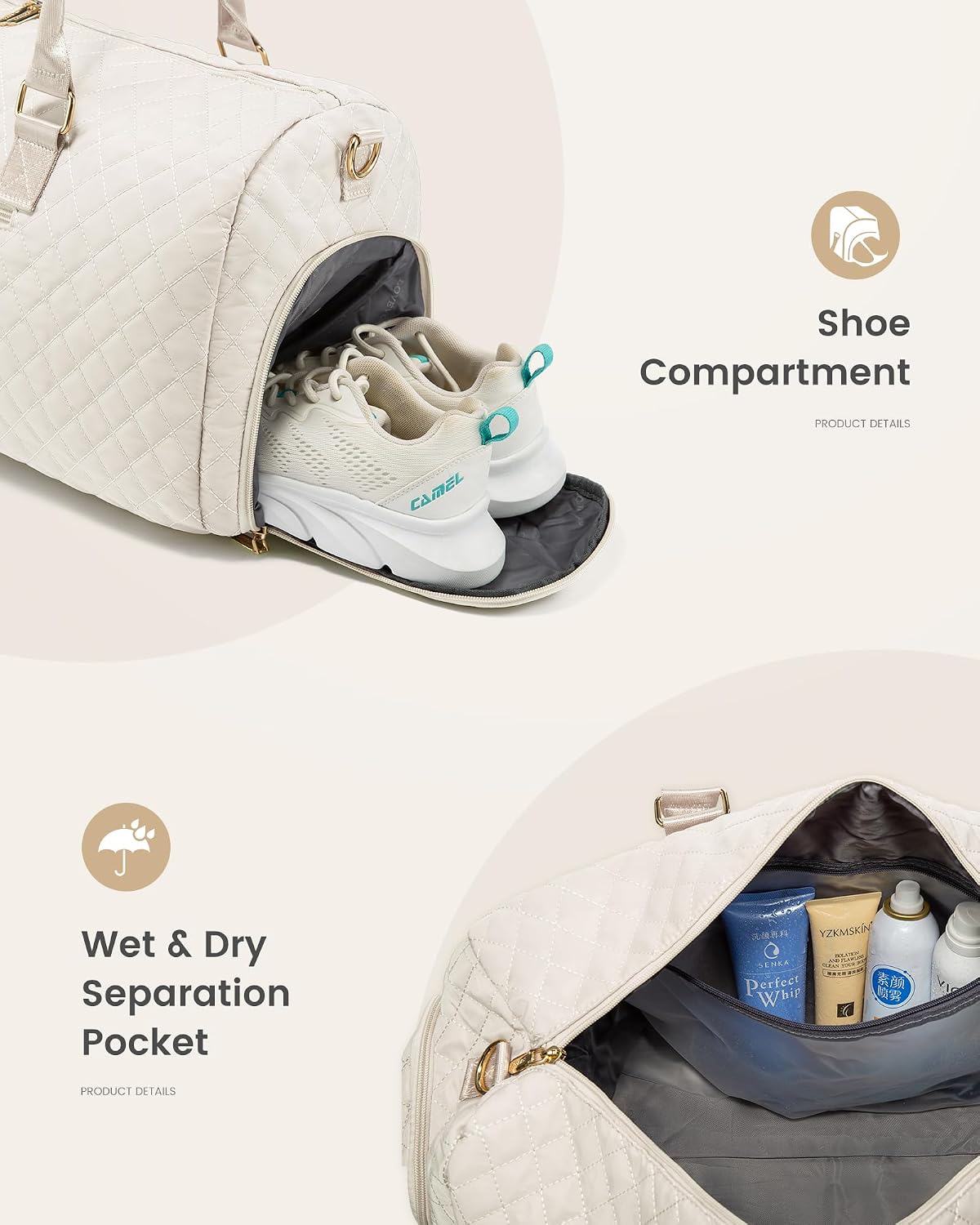 Detalle 2 de LOVEVOOK Reisetasche 45L Weekender für Damen