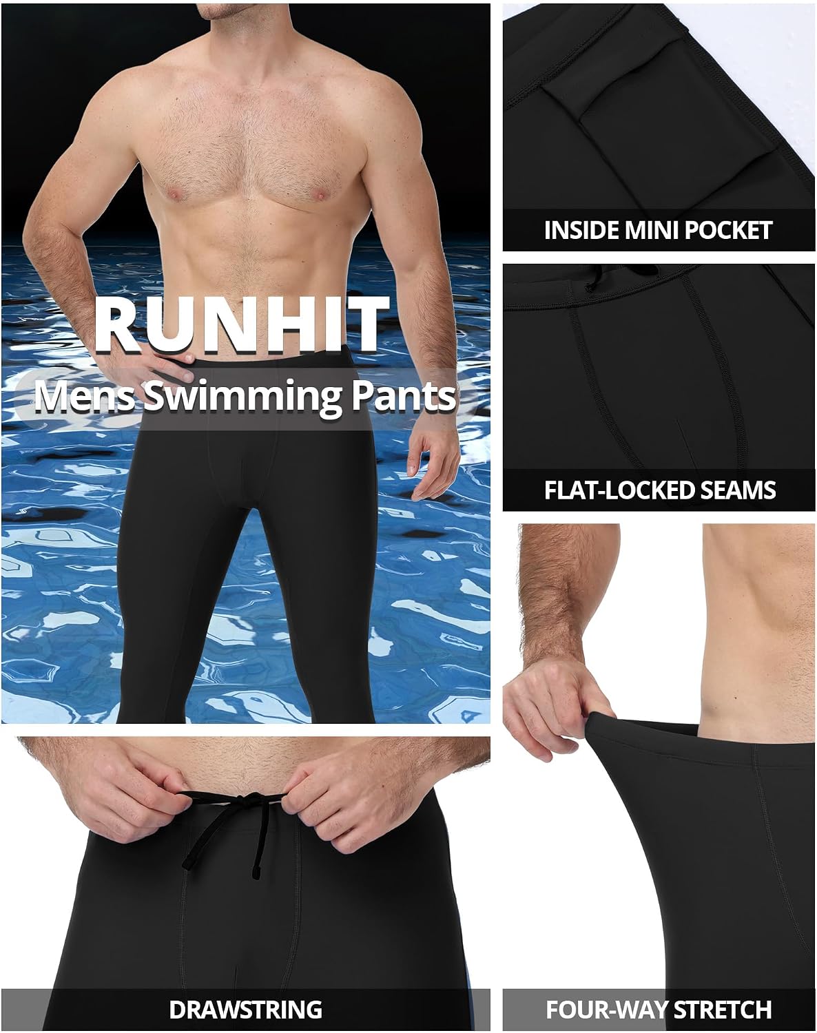 Thumbnail 2 de Runhit Men's Swim Pants, Nylon Blend