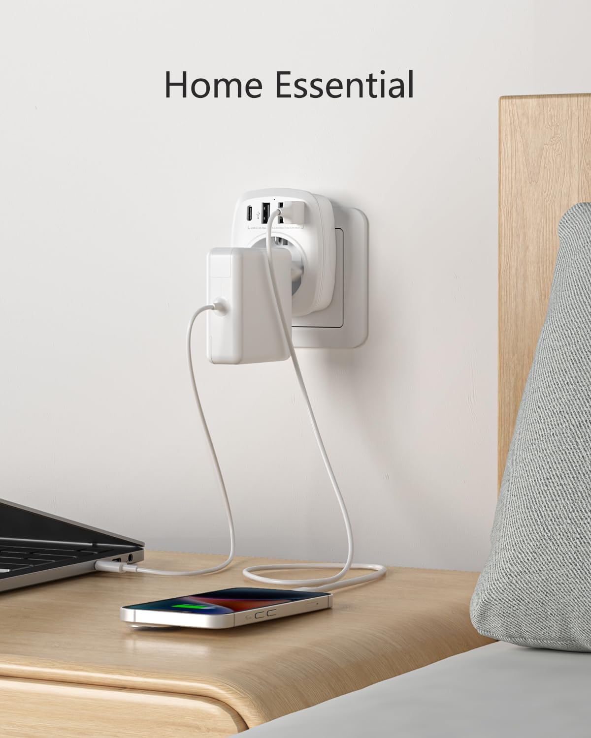 Detalle 2 de LENCENT 5‑in‑1 Steckdosenadapter mit USB und Typ‑C 🔌