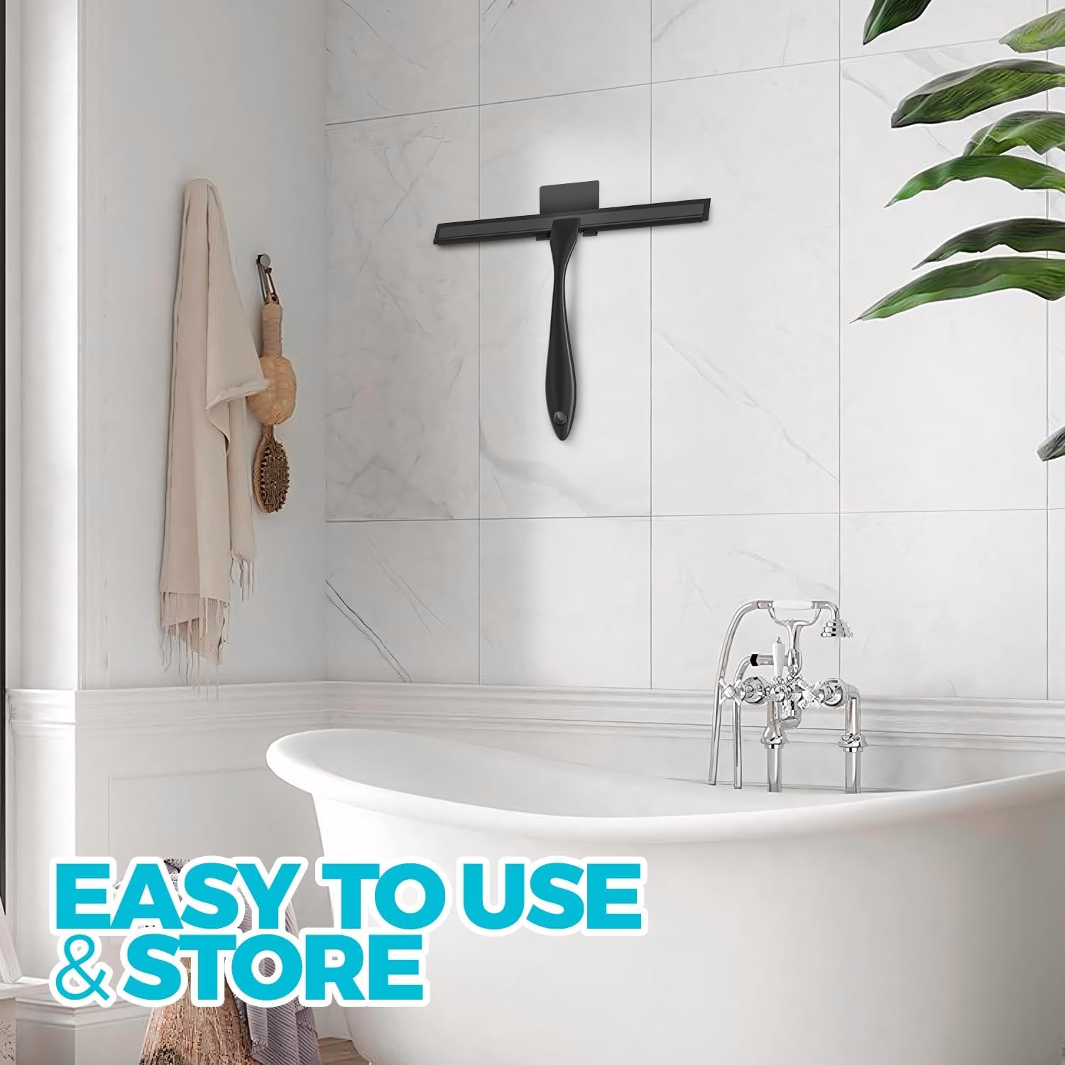 Thumbnail 6 de ALFLOD Shower Squeegee-1P, 9.98-Inch Rubber Blade, Stainless Steel Handle