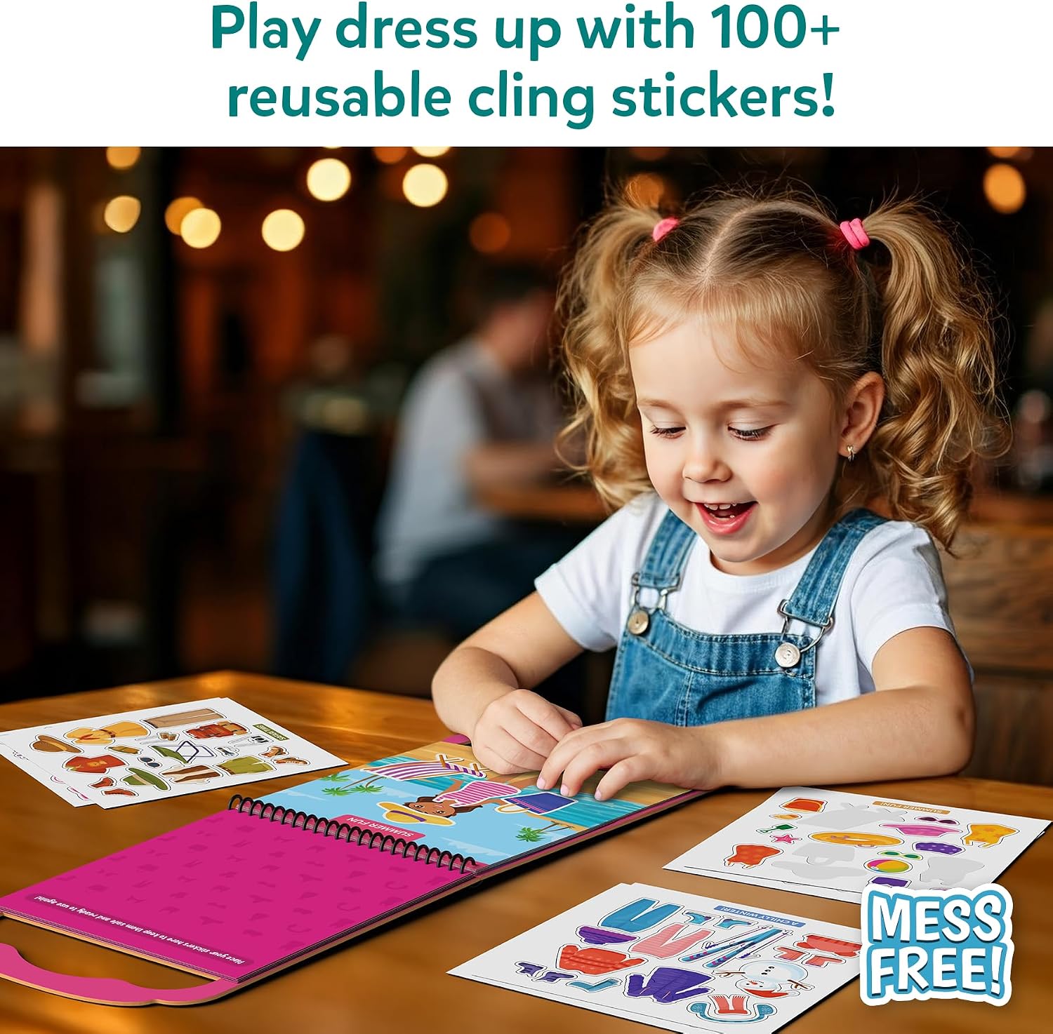 Thumbnail 1 de Skillmatics Reusable Sticker Activity Book (Peelies) – 100+ Reusable Cling Stickers, 6 Picture Activities