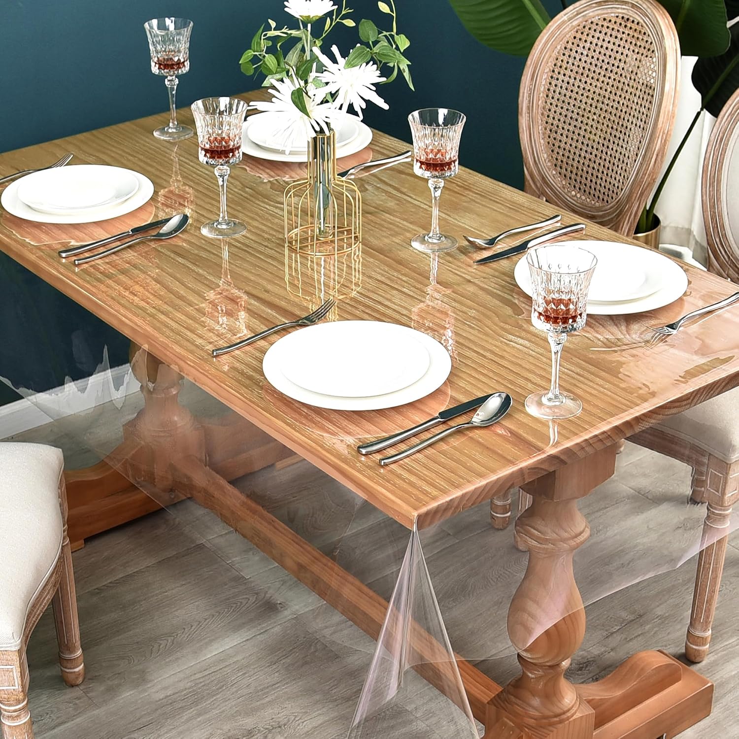 Detalle 2 de Nasitos 2 Pack Clear PVC table covers 60x102