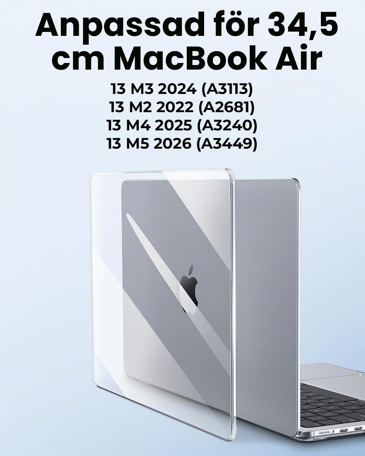 Detalle 2 de BlueSwan transparent hårdskal för MacBook Air 13,6 tum M2–M4