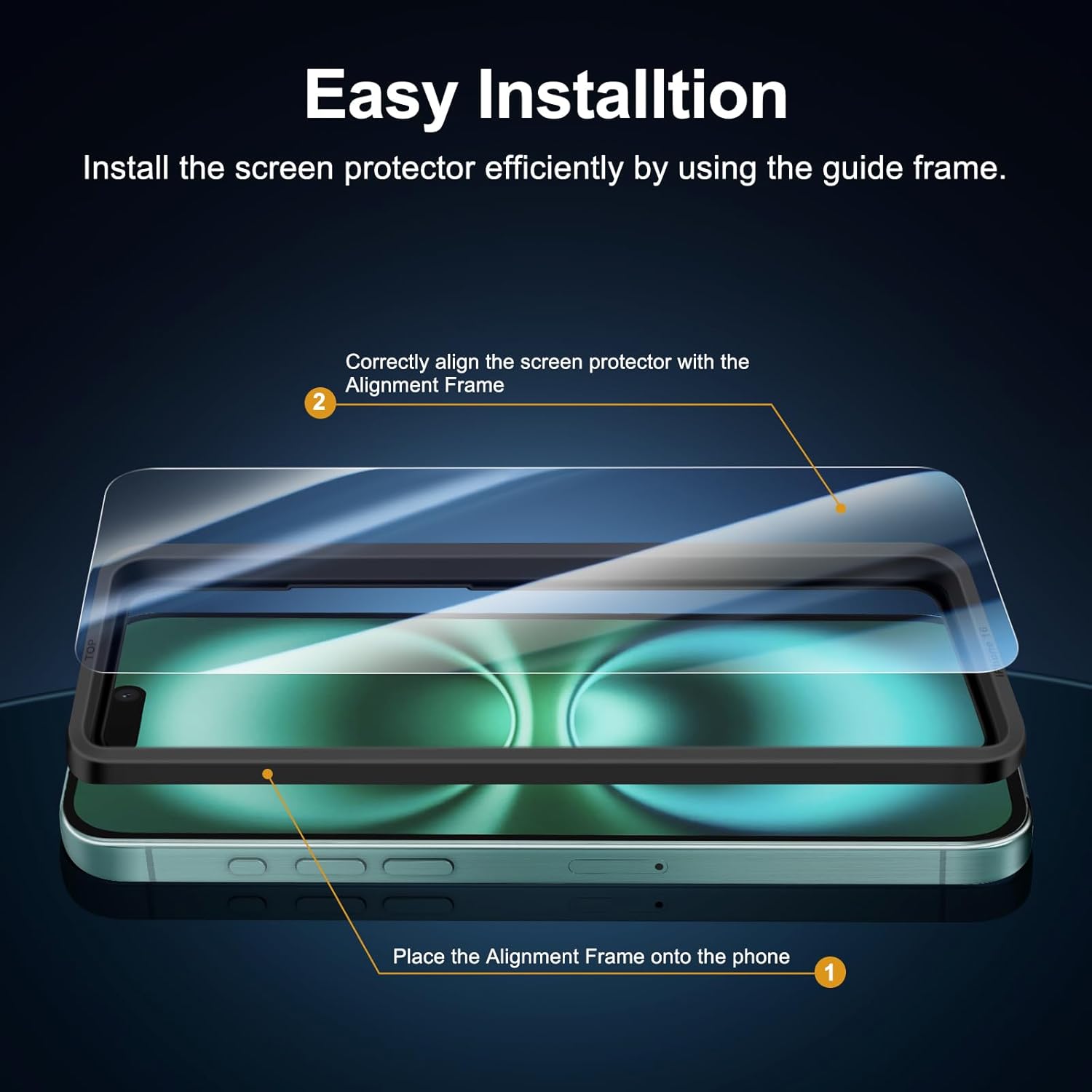 Detalle de NEW’C 3x iPhone 16 (6.1-inch) Tempered Glass Screen Protector + 3x Camera Lens Protectors