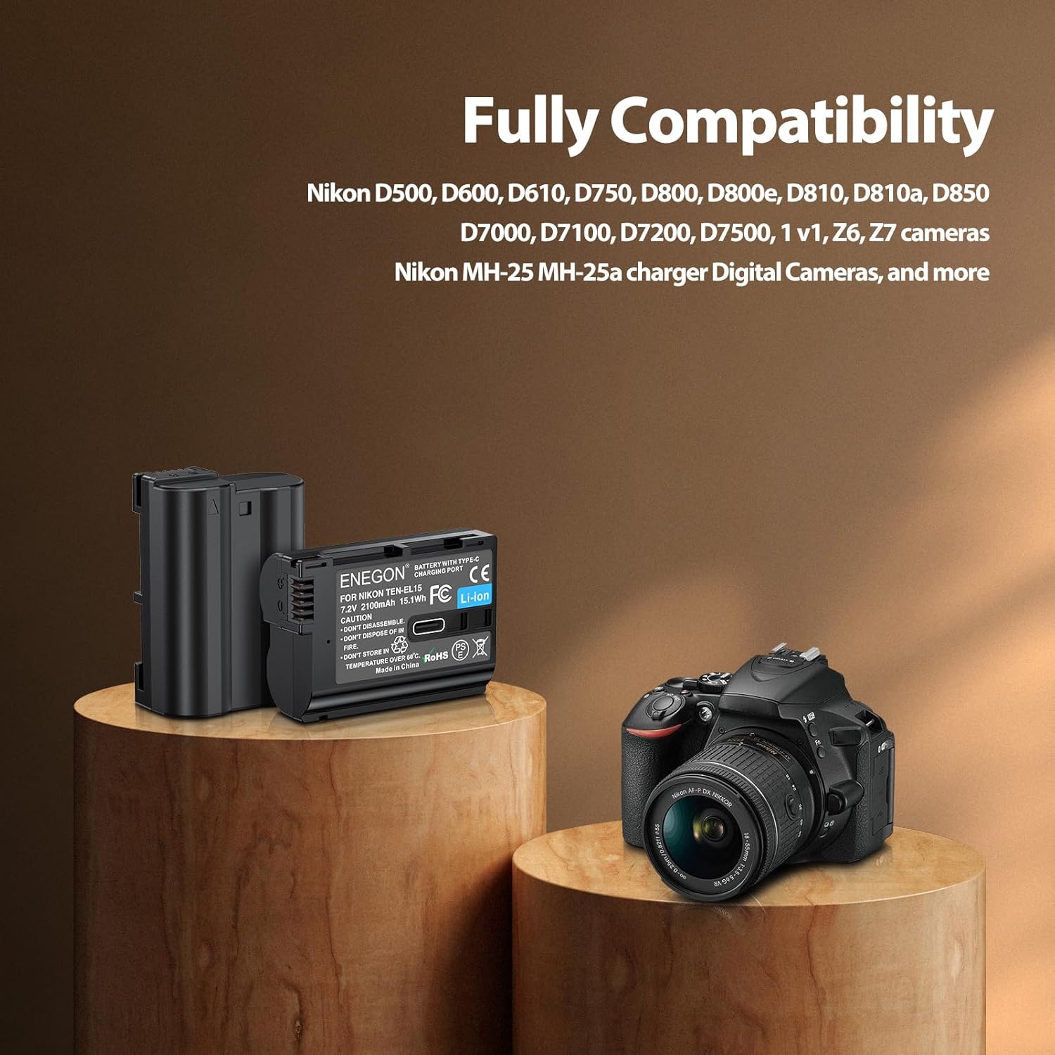 Thumbnail 4 de ENEGON EN-EL15 Batteria di ricambio 2100mAh per fotocamere