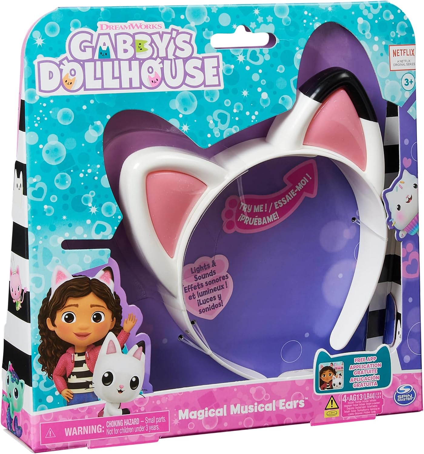 Thumbnail 6 de DREAMWORKS GABBY'S DOLLHOUSE 6060413 – muzyczne uszy Gabby z dźwiękami i światłami
