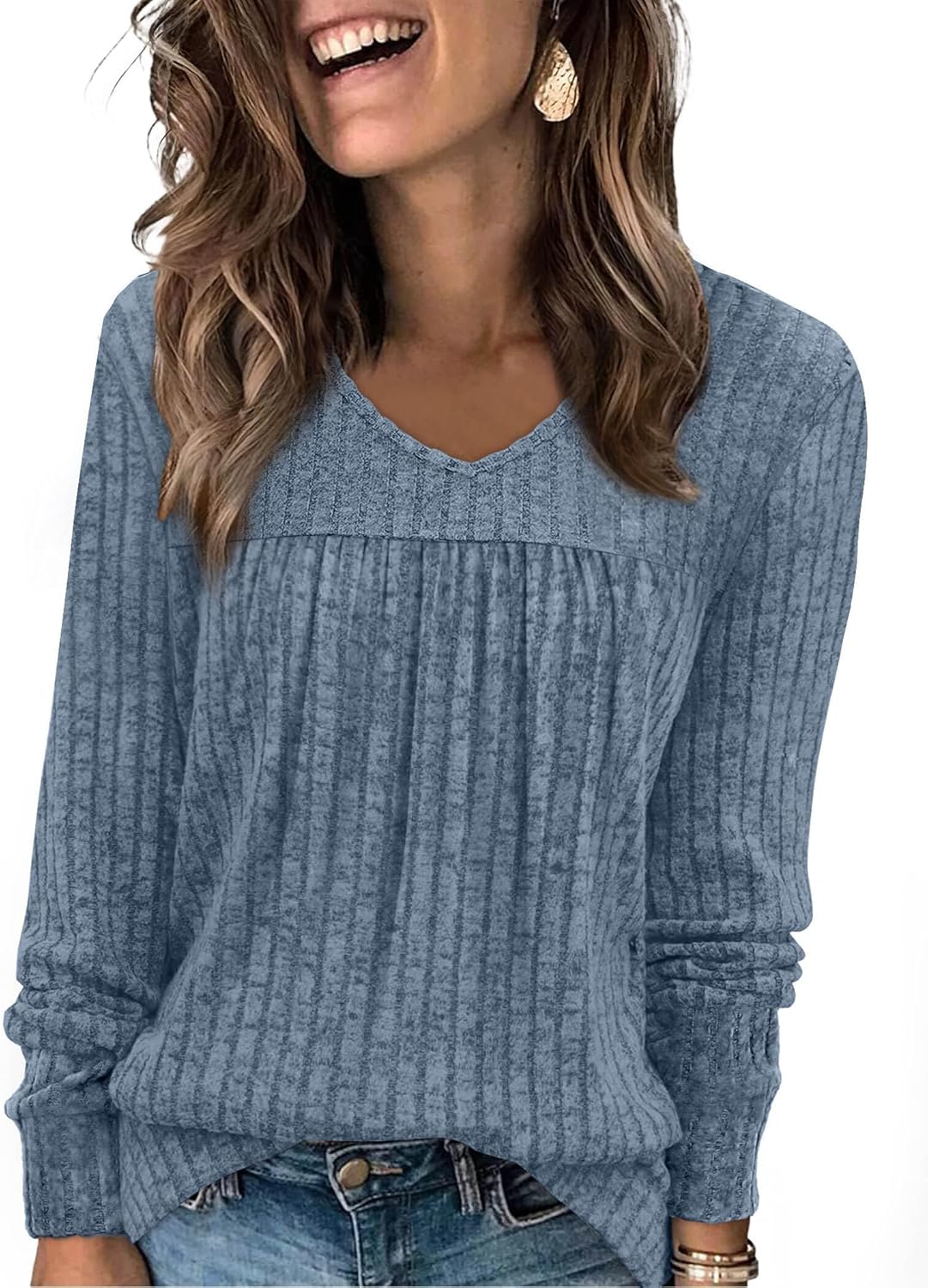 Thumbnail 5 de WIHOLL V-Neck Lightweight Tunic Top for Women