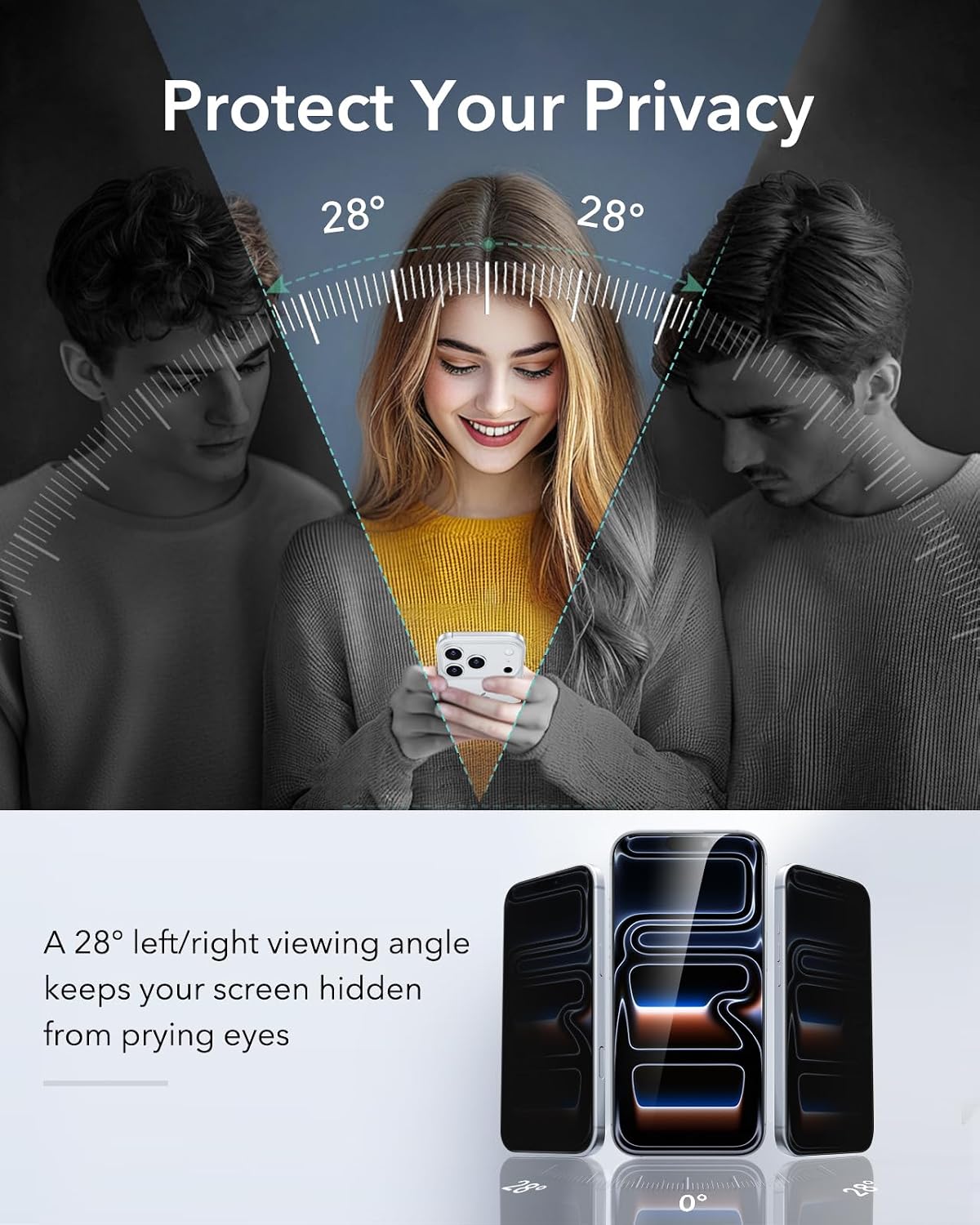 Detalle de ESR 3 Pack Privacy Screen for iPhone 17 Pro Max