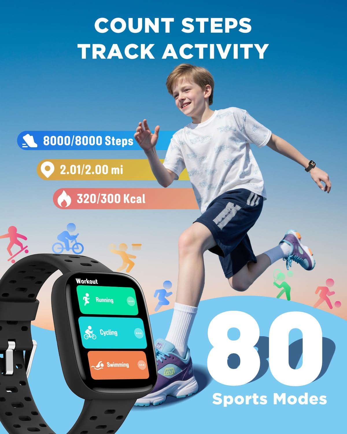 Detalle de BIGGERFIVE Kids Smart Watch 1.8 inch AMOLED