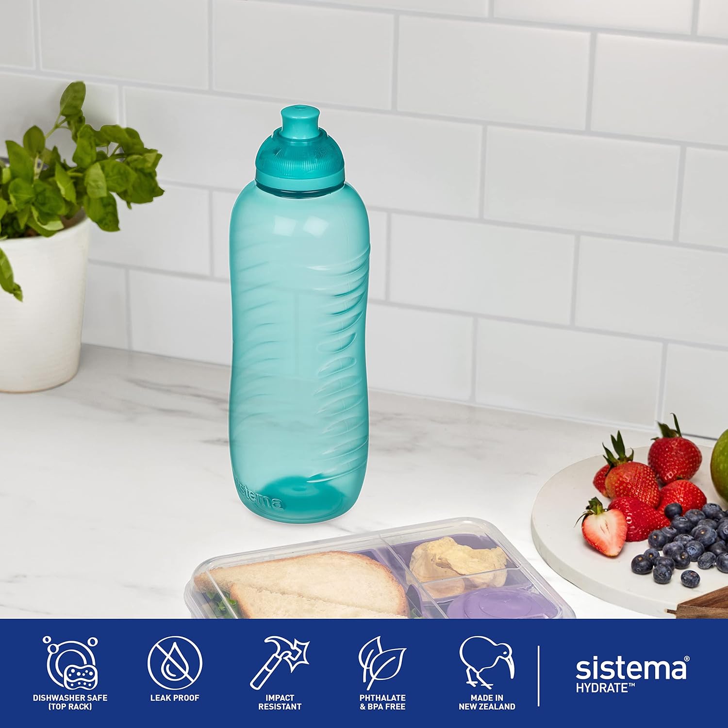 Thumbnail 5 de Sistema Twist 'n' Sip Squeeze borraccia per lo sport – pack 4, 460 ml, blu