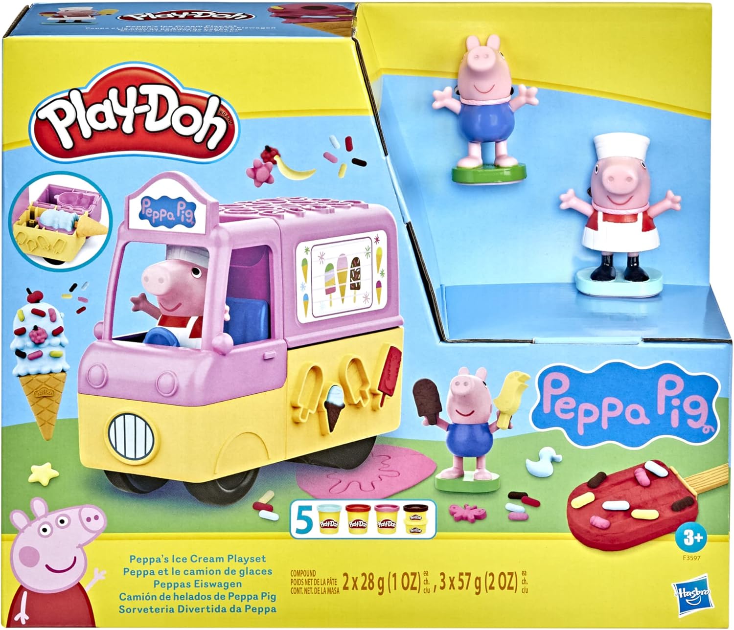 Detalle 2 de Play‑Doh Camión de Helados Peppa Pig 5 botes 🍦