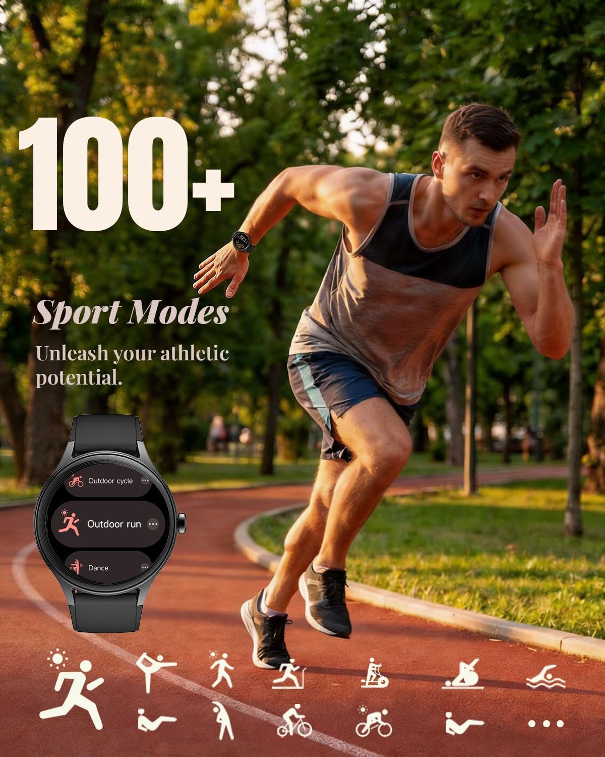 Detalle 2 de TOOBUR 40mm Smart Watch (IP68) with call answering, HD touch display and fitness tracking