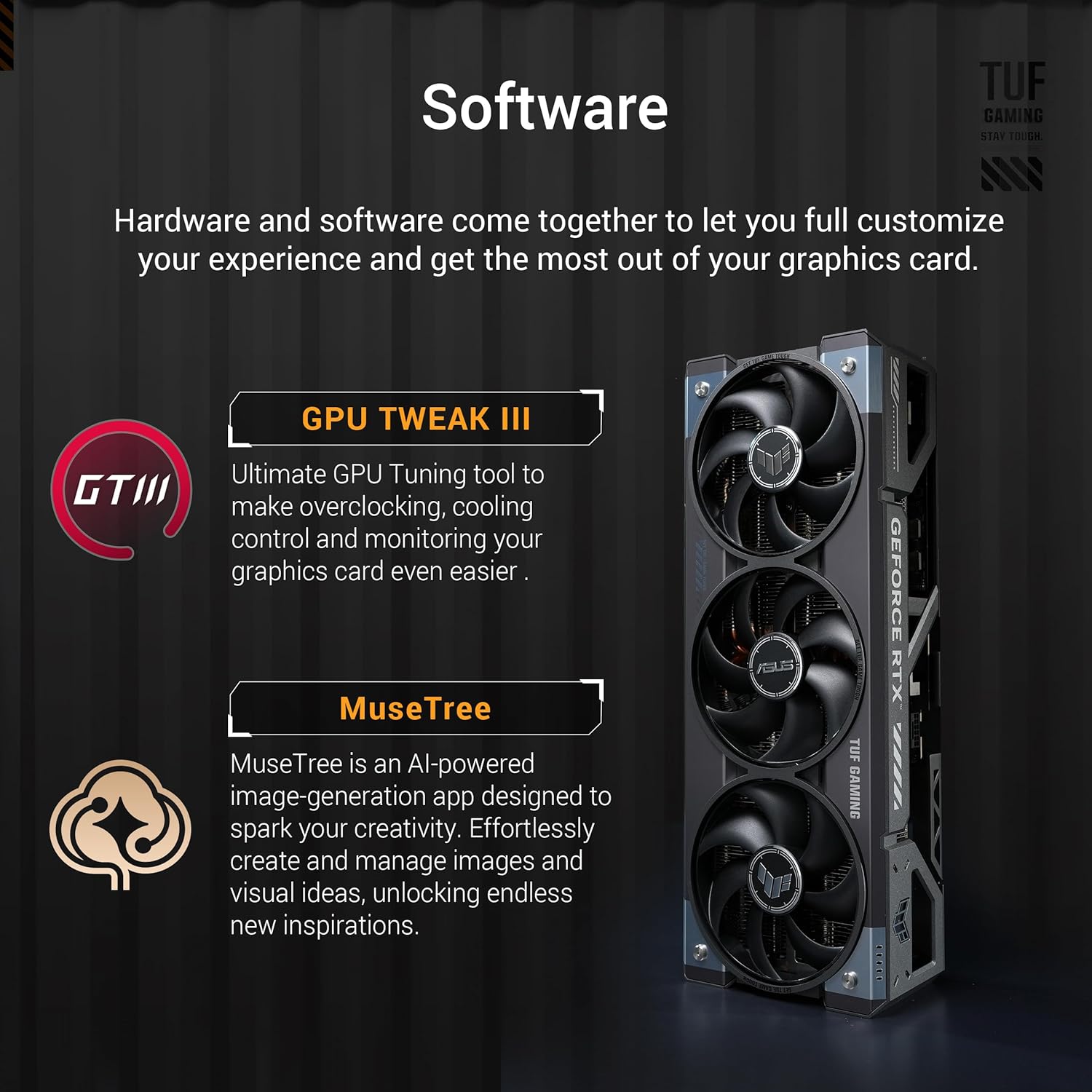 Detalle de ASUS TUF Gaming GeForce RTX 5080 16GB GDDR7 OC Edition
