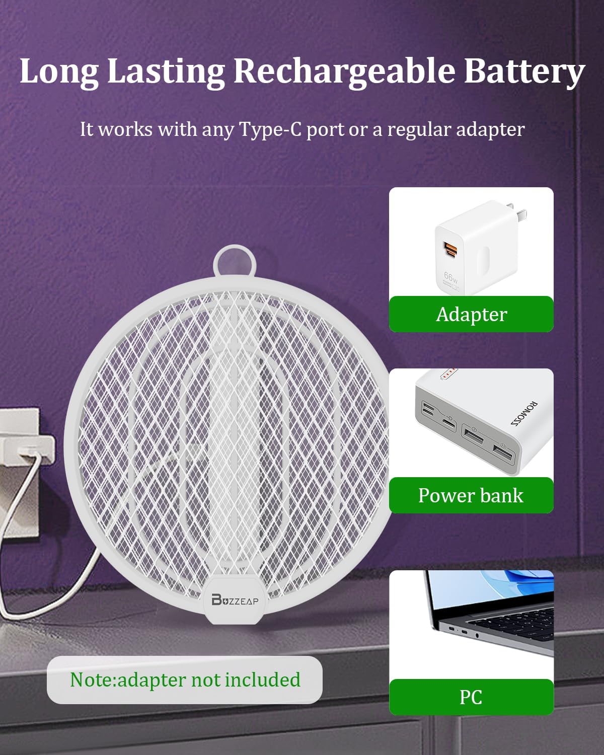Thumbnail 6 de buzzeap Electric Fly Swatter 1200 mAh