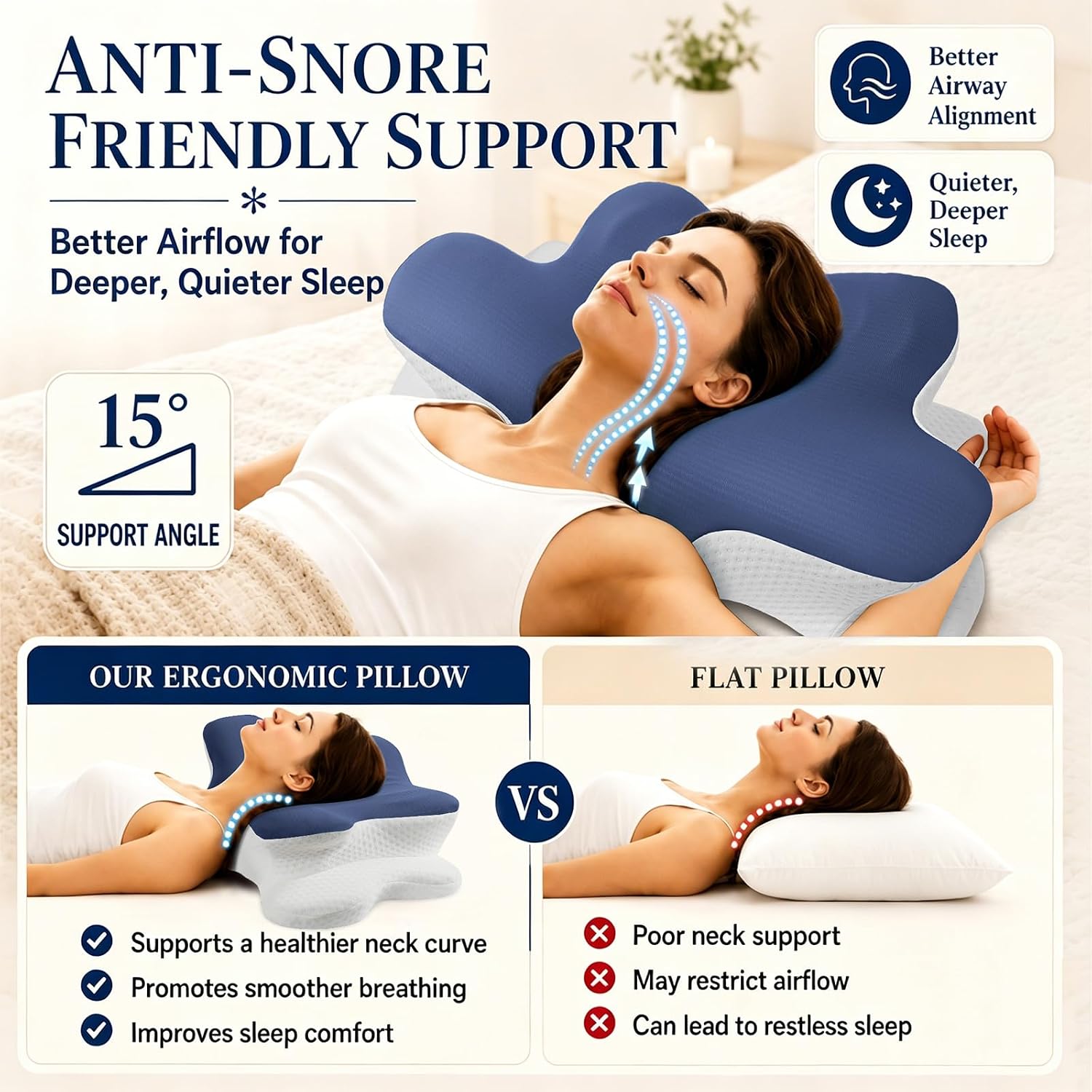 Thumbnail 4 de Hydomi Cervical Memory Foam Pillow 13cm/10cm