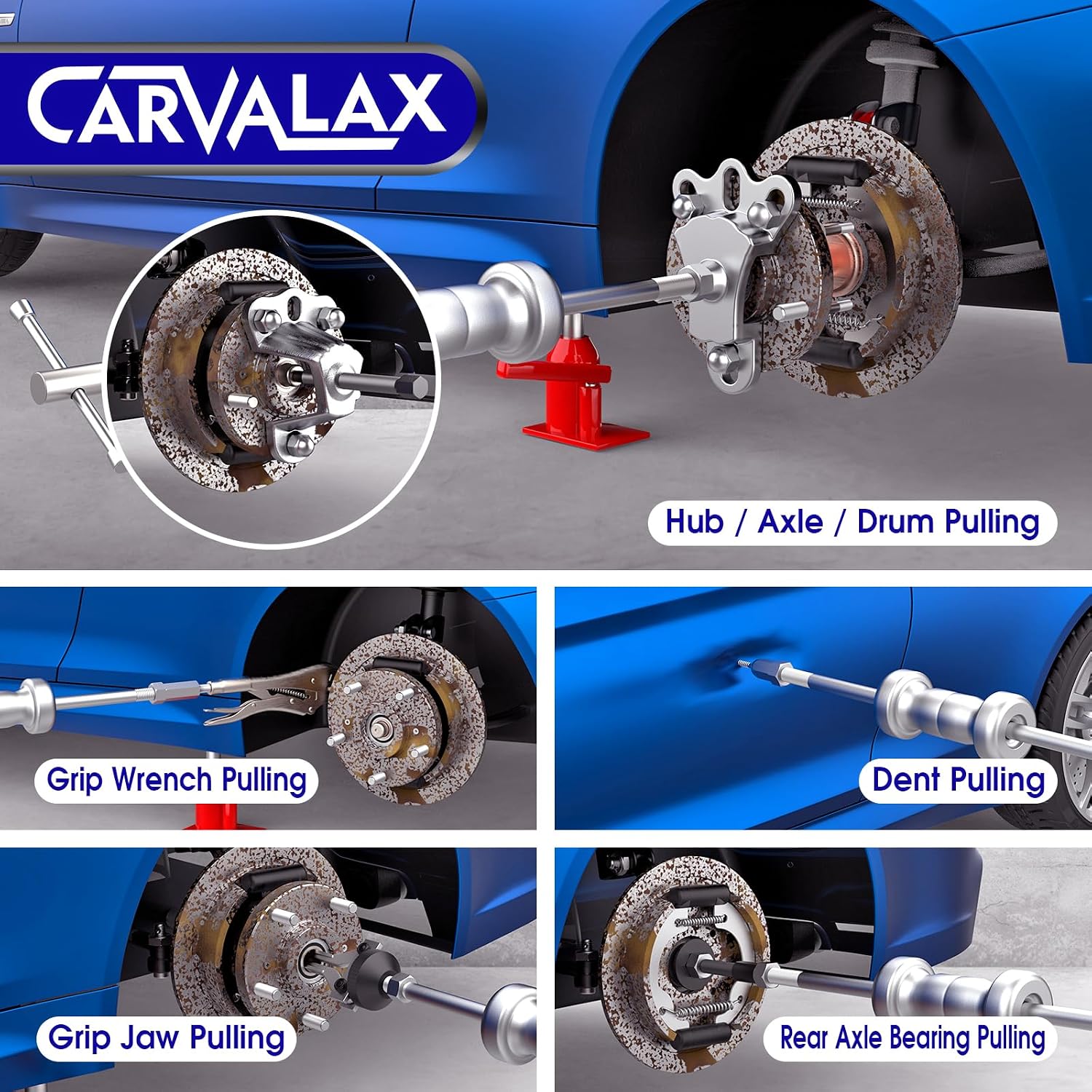 Thumbnail 6 de CARVALAX 12-Way Slide Hammer Puller Set — 23-Piece Heavy-Duty Auto Repair Kit