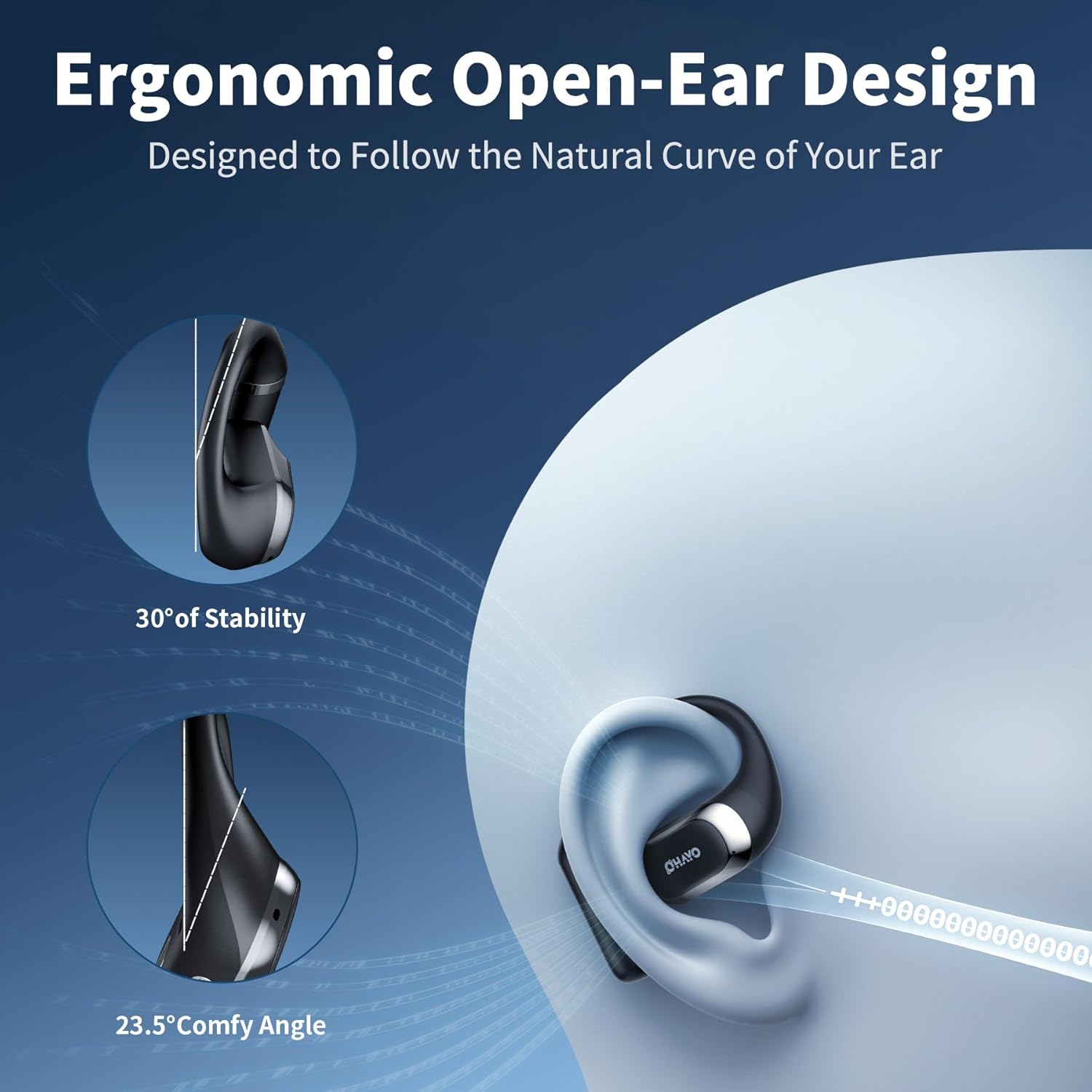 Detalle 1 de OHAYO T10 Open Ear Headphones 40H