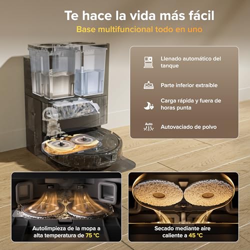 Detalle de roborock Qrevo S Pro: robot aspirador con base todo en uno y limpieza inteligente