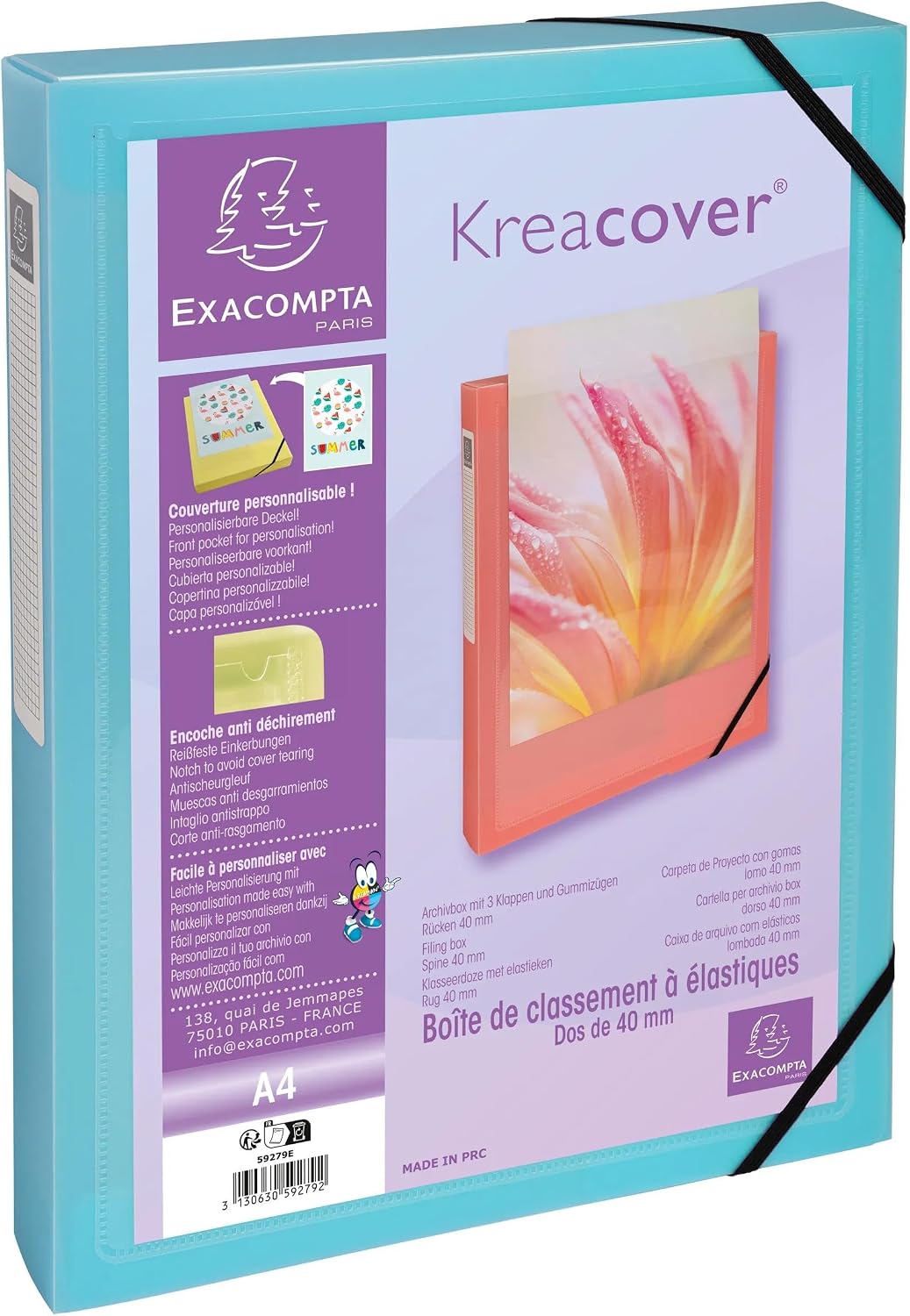 Detalle 2 de Exacompta 59279E – 5 boîtes de classement Kreacover Pastel (A4, 25 x 33 cm)