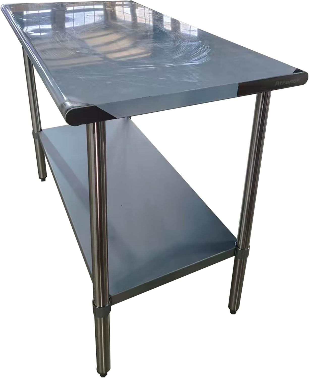 Detalle de Atronor Stainless Steel Prep Table, 24 x 70 in. with Adjustable Undershelf