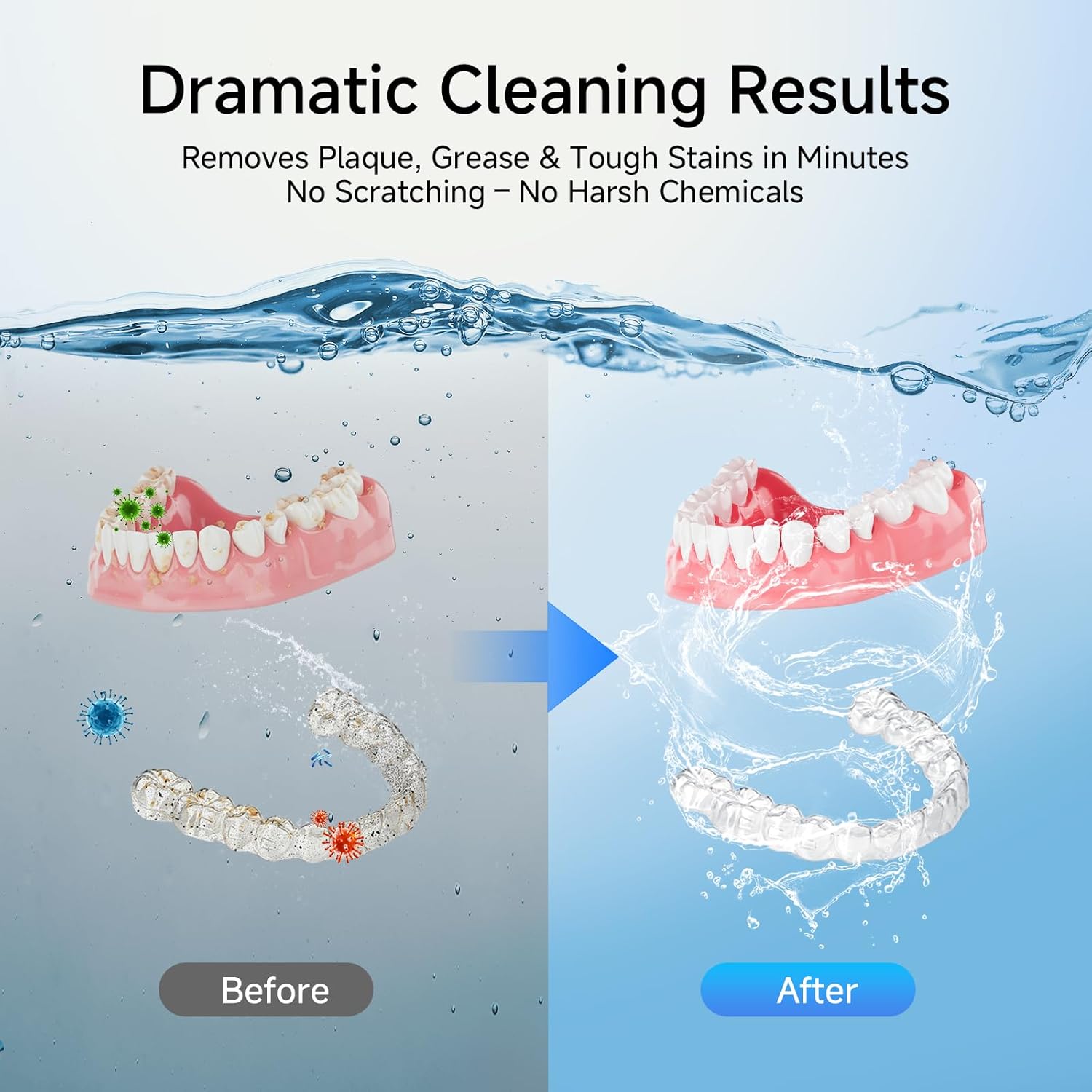 Detalle 2 de 500ml Ultrasonic Retainer Cleaner with UV | 45kHz Digital Display