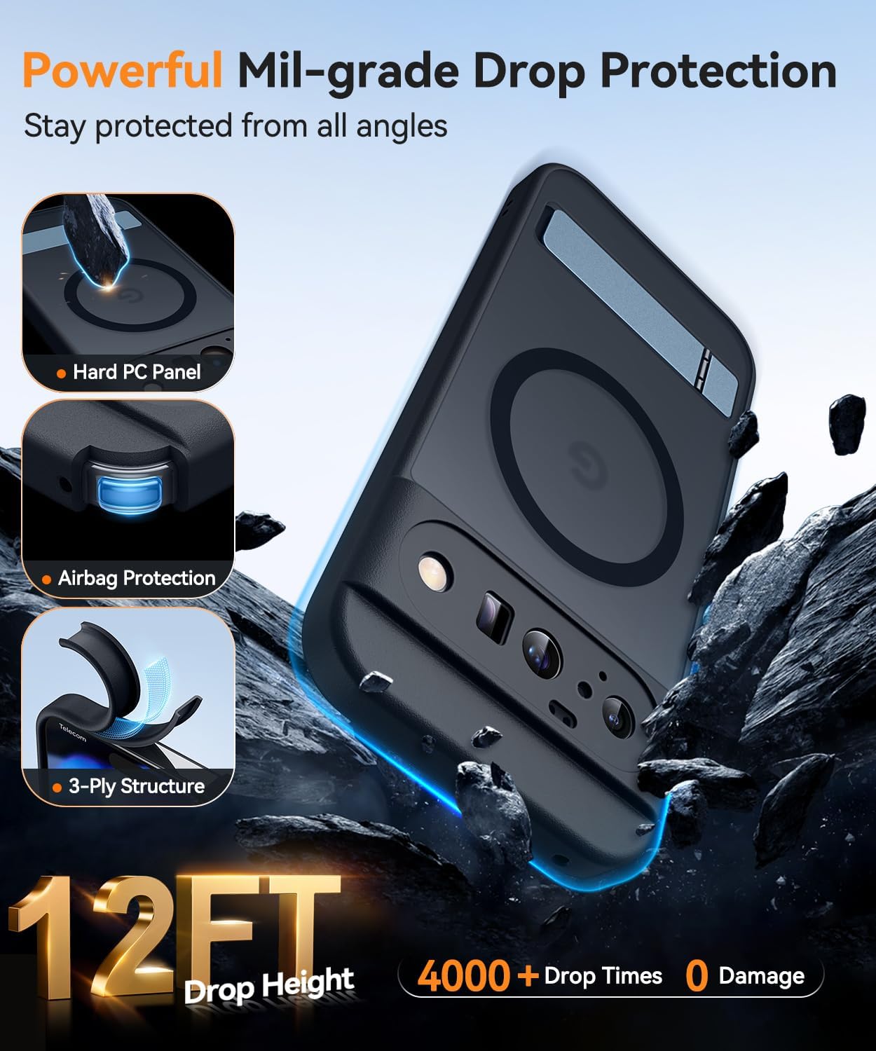 Thumbnail 6 de CANSHN Cover magnetica per Google Pixel 10 con cavalletto – protezione fotocamera a copertura totale, design opaco