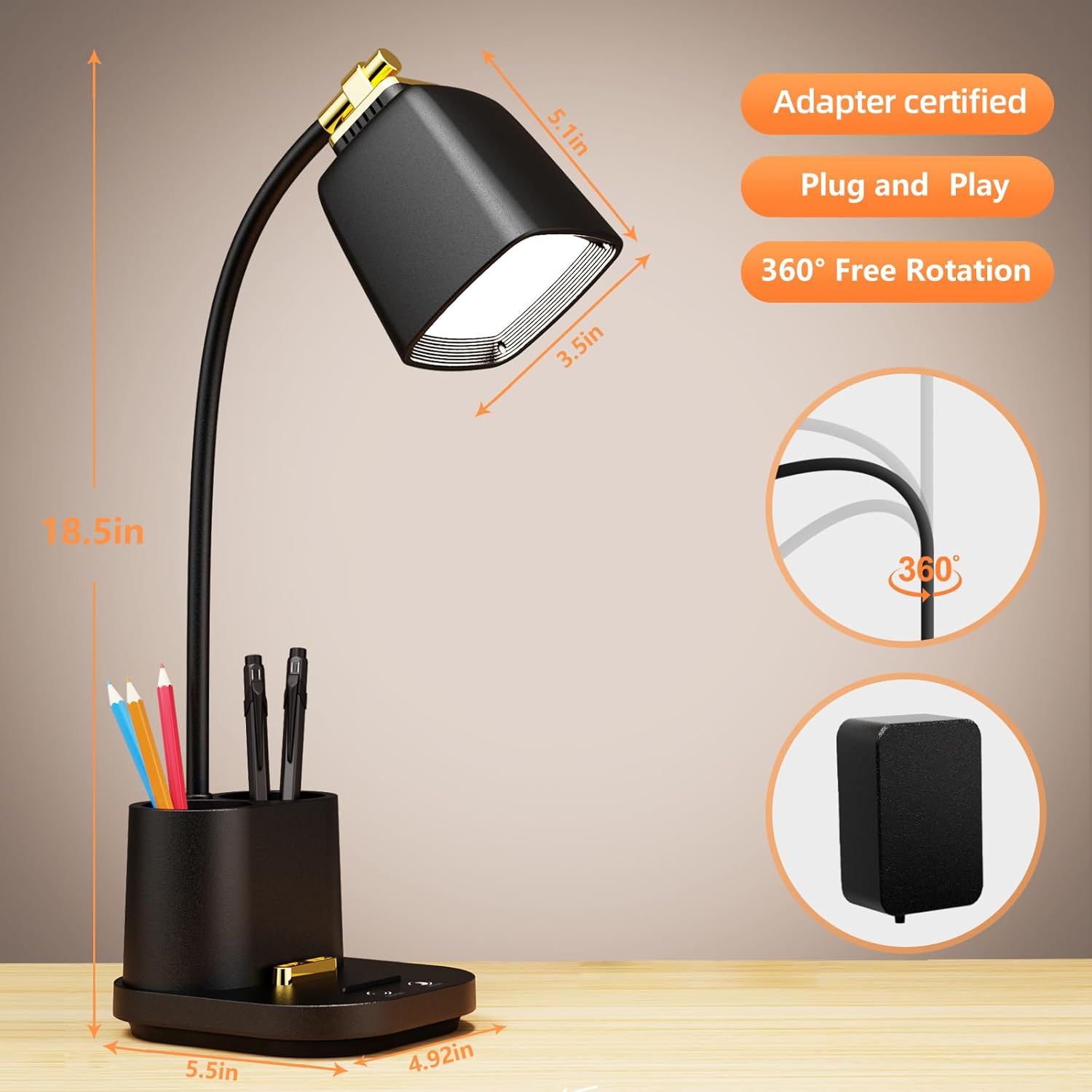 Thumbnail 4 de GONDSILY LED Desk Lamp 5V USB charging port