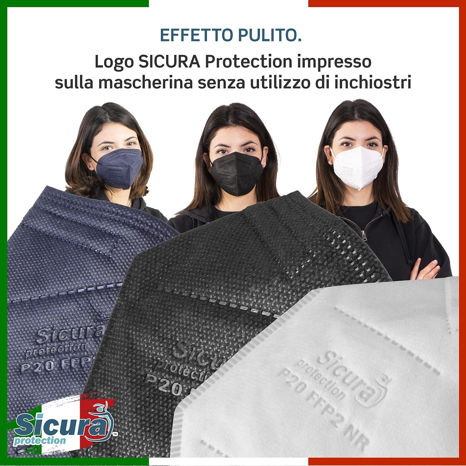 Thumbnail 1 de 60 Mascherine FFP2 Certificate CE Colorate (20+20+20) – Made in Italy, Sicura Protection