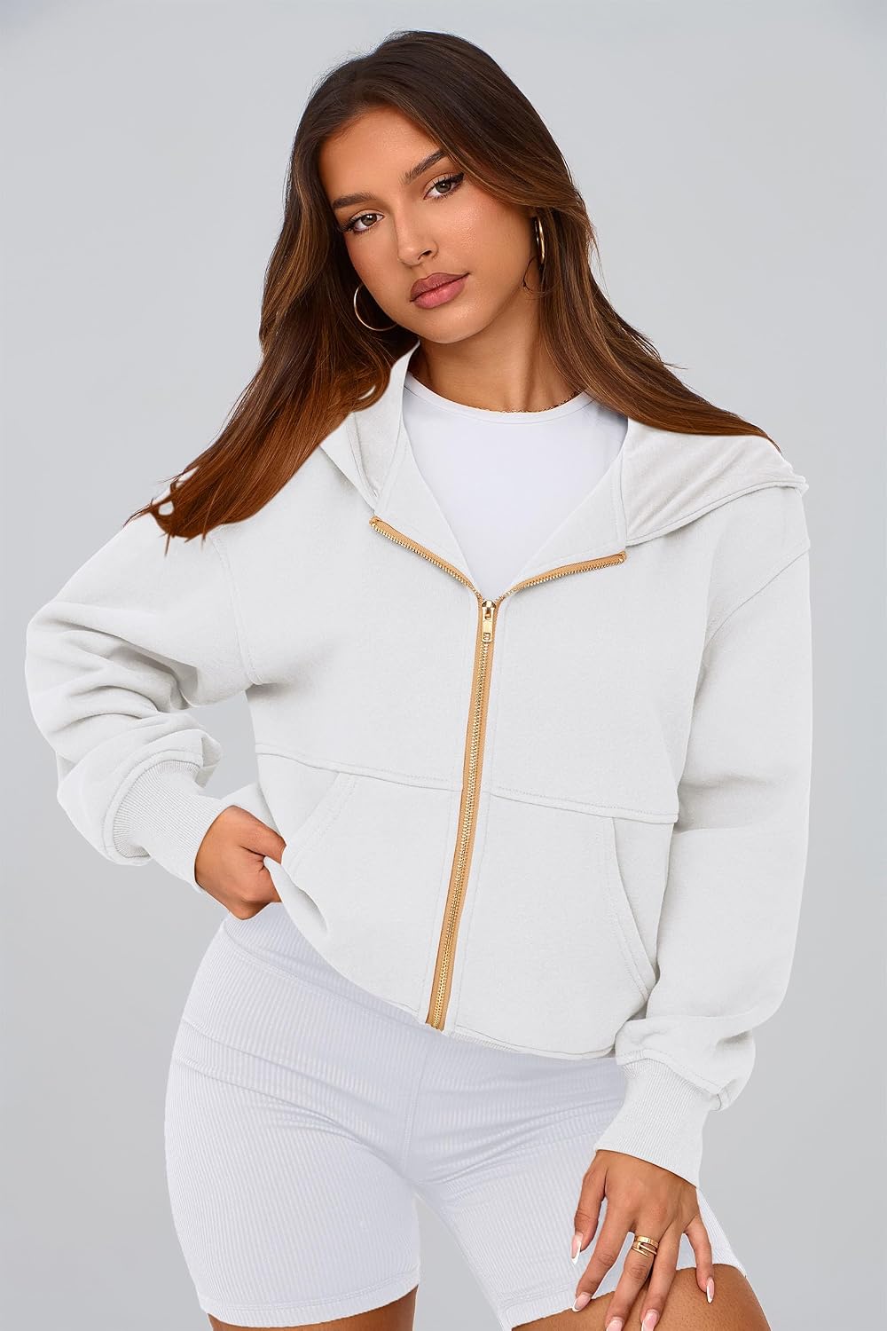 Thumbnail 2 de PRETTYGARDEN Zip Up Hoodie for Women