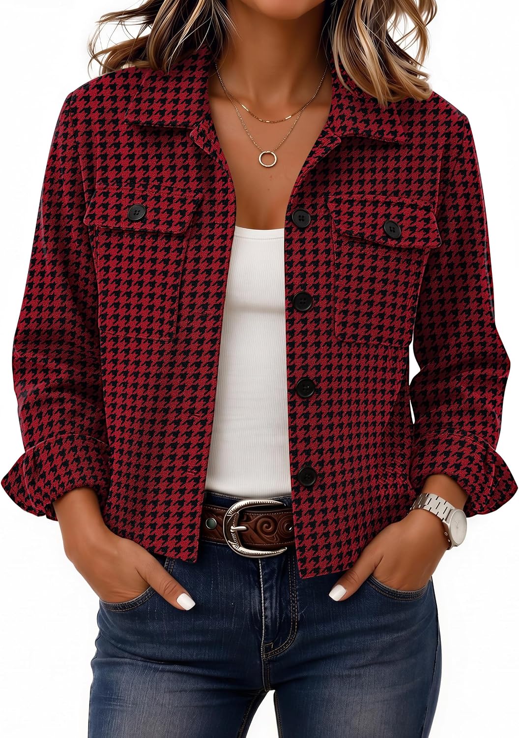 Detalle 2 de Zeagoo Cropped Shacket Jacket